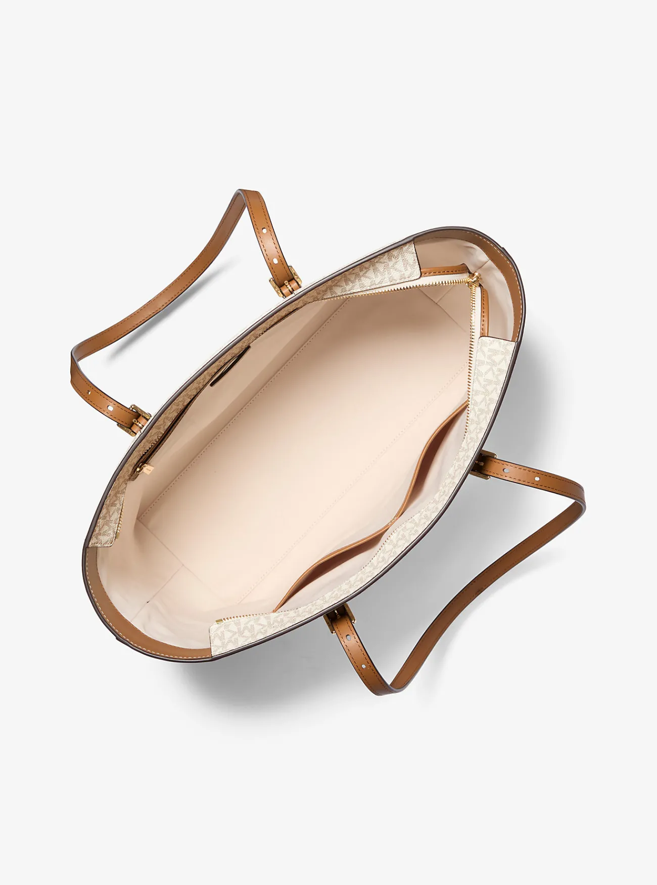 Michael Kors Draagtas Quinn van canvas met kenmerkend logo en leer, groot Hot