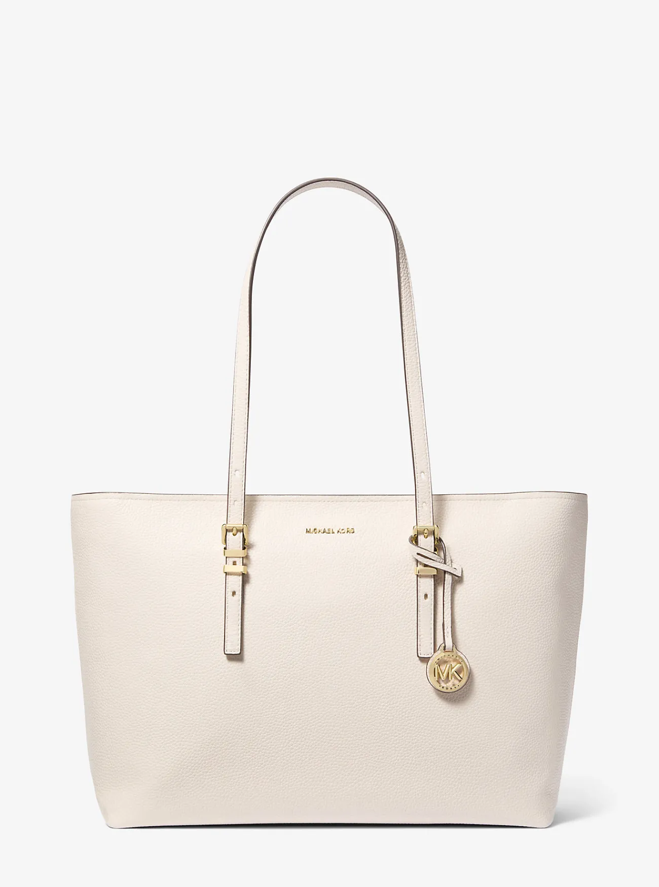 Michael Kors Draagtas Quinn van getrommeld leer, groot LICHTCR&Egrave;ME Clearance