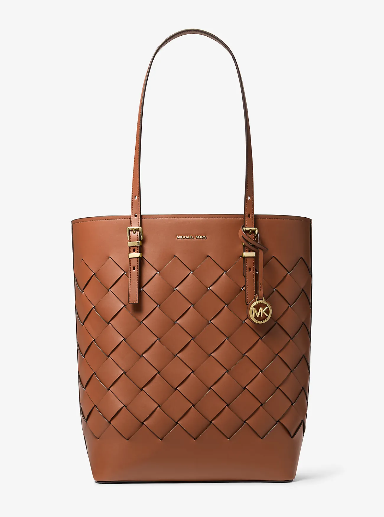Michael Kors Draagtas Quinn van geweven leer, groot LUGGAGE New