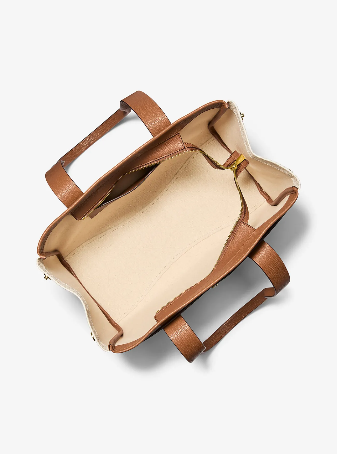 Michael Kors Draagtas Romee van canvas met kenmerkend logo en leer, groot Clearance