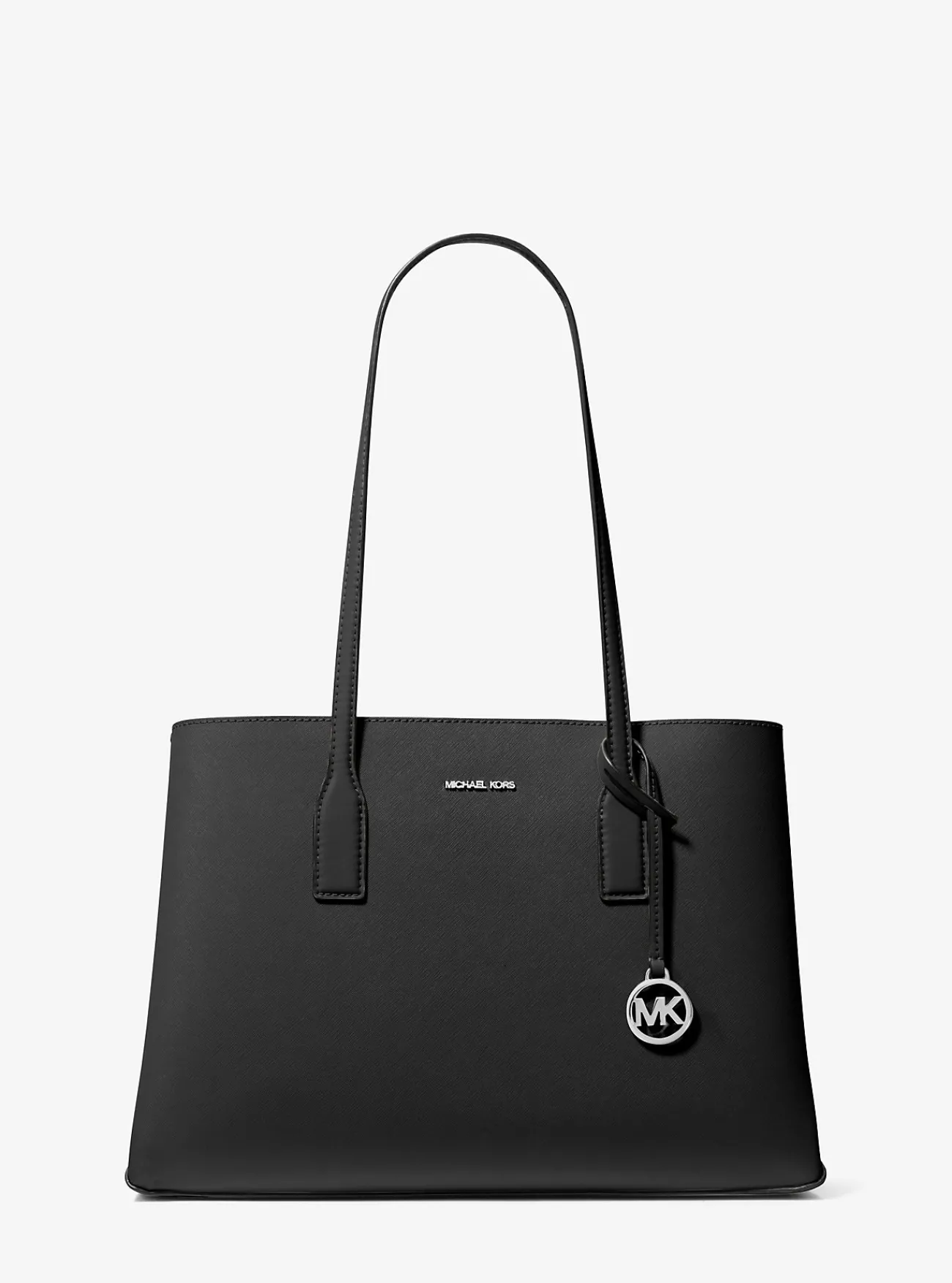 Michael Kors Draagtas Ruthie van saffianoleer, middelgroot ZWART New