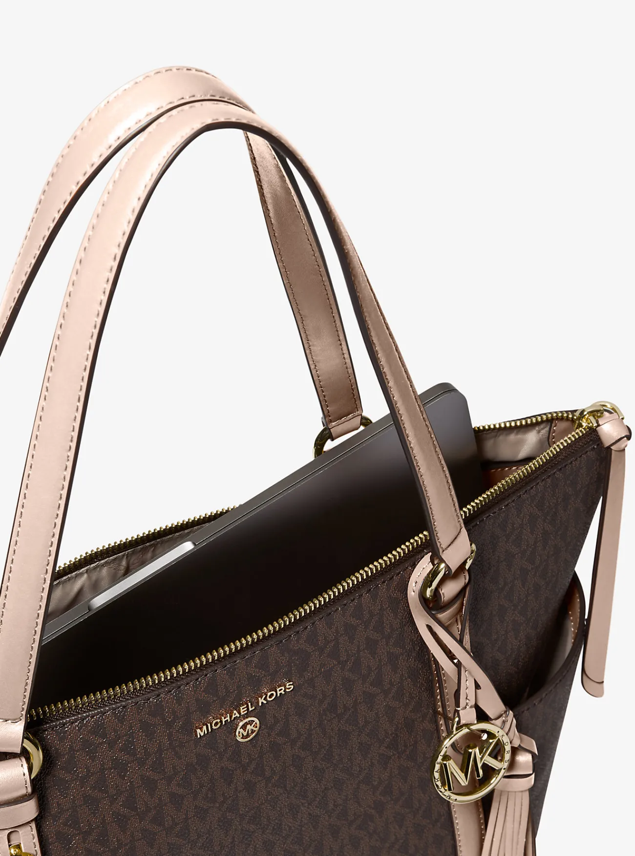 Michael Kors Draagtas Sullivan met rits aan bovenkant en logo, groot Clearance