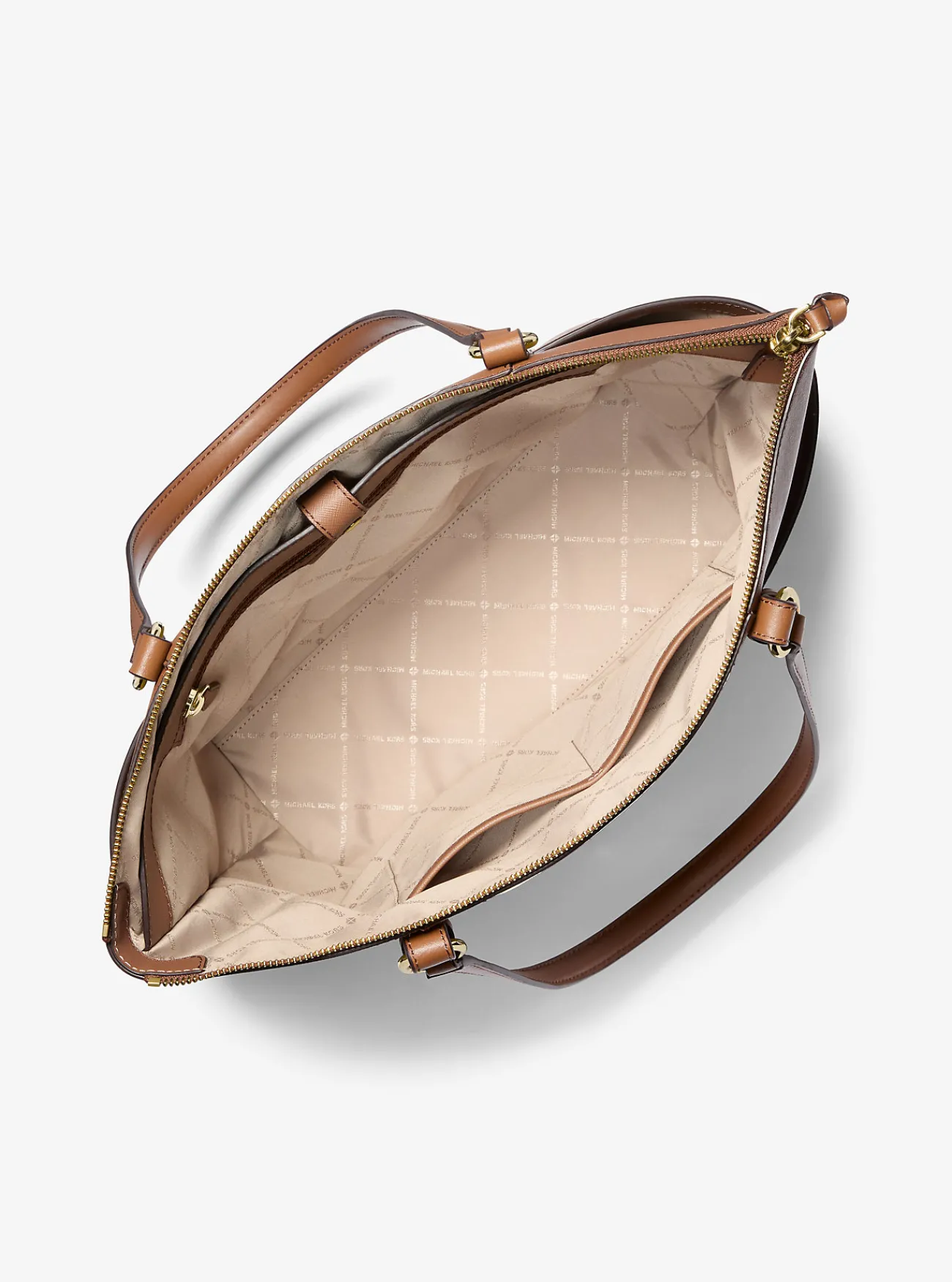 Michael Kors Draagtas Sullivan van saffianoleer met rits aan de bovenkant, groot LUGGAGE Best