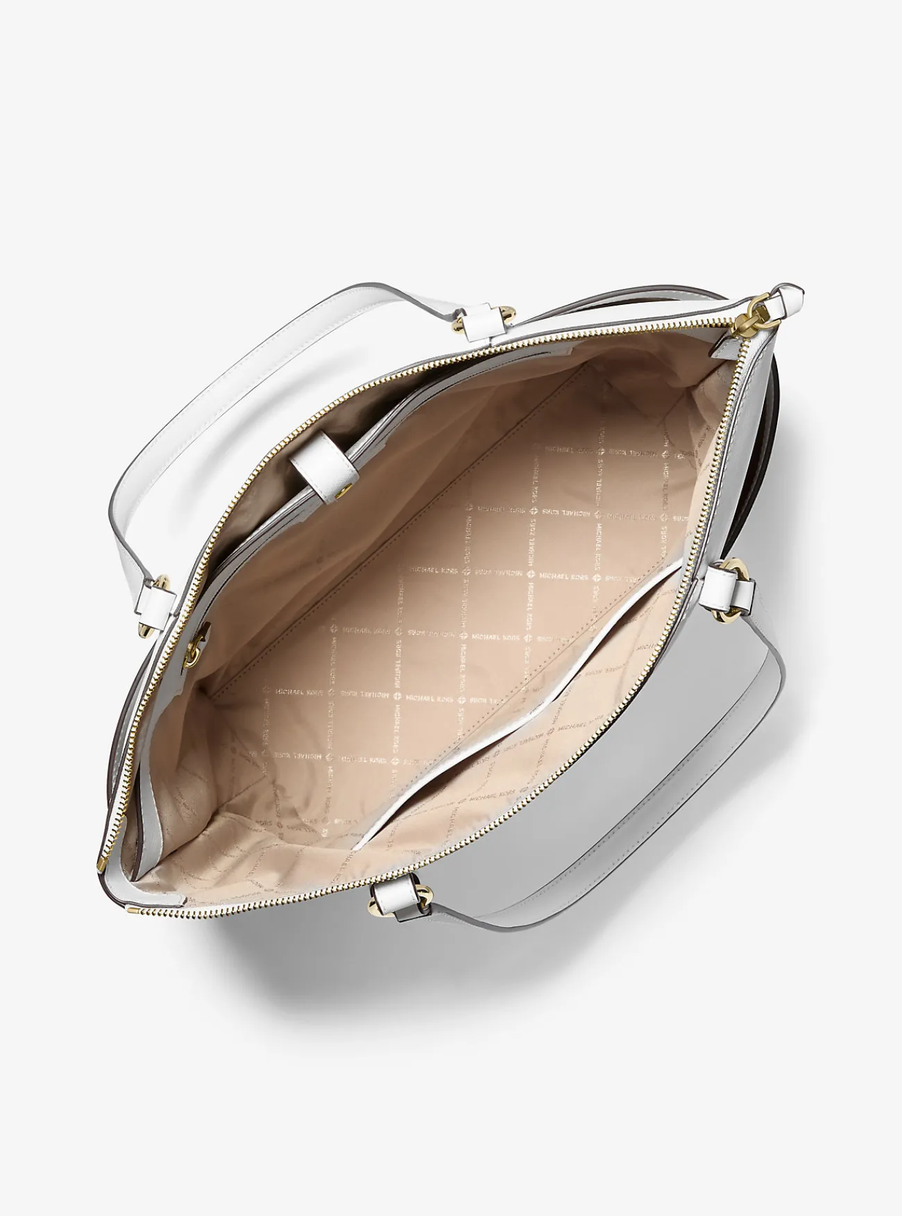 Michael Kors Draagtas Sullivan van saffianoleer met rits aan de bovenkant, groot OPTISCHWIT Fashion