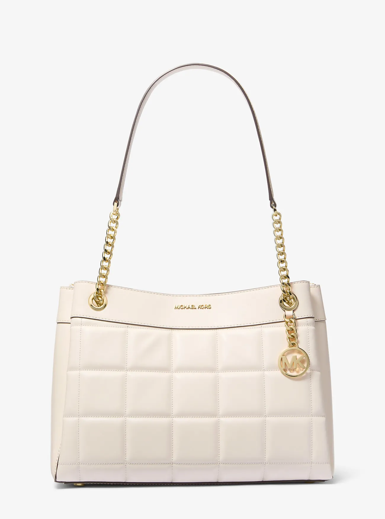 Michael Kors Draagtas Susan van doorgestikt leer, middelgroot LICHTCR&Egrave;ME New