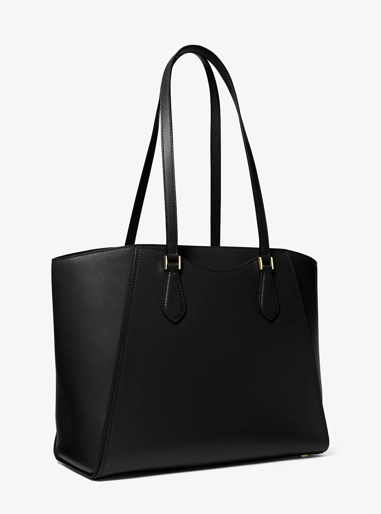 Michael Kors Draagtas Taryn van leer, groot ZWART Outlet