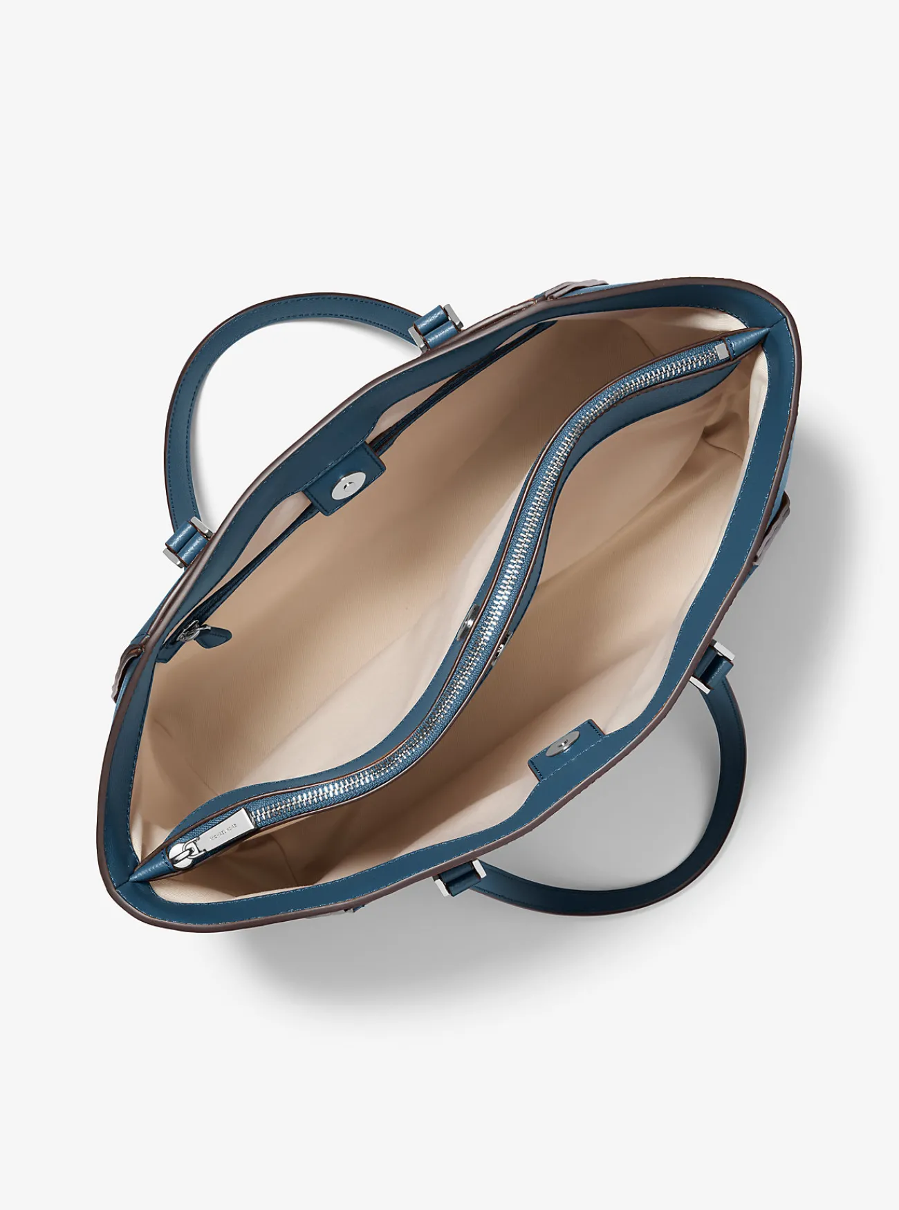Michael Kors Draagtas Taryn van leer, groot DONKERCHAMBRAY New