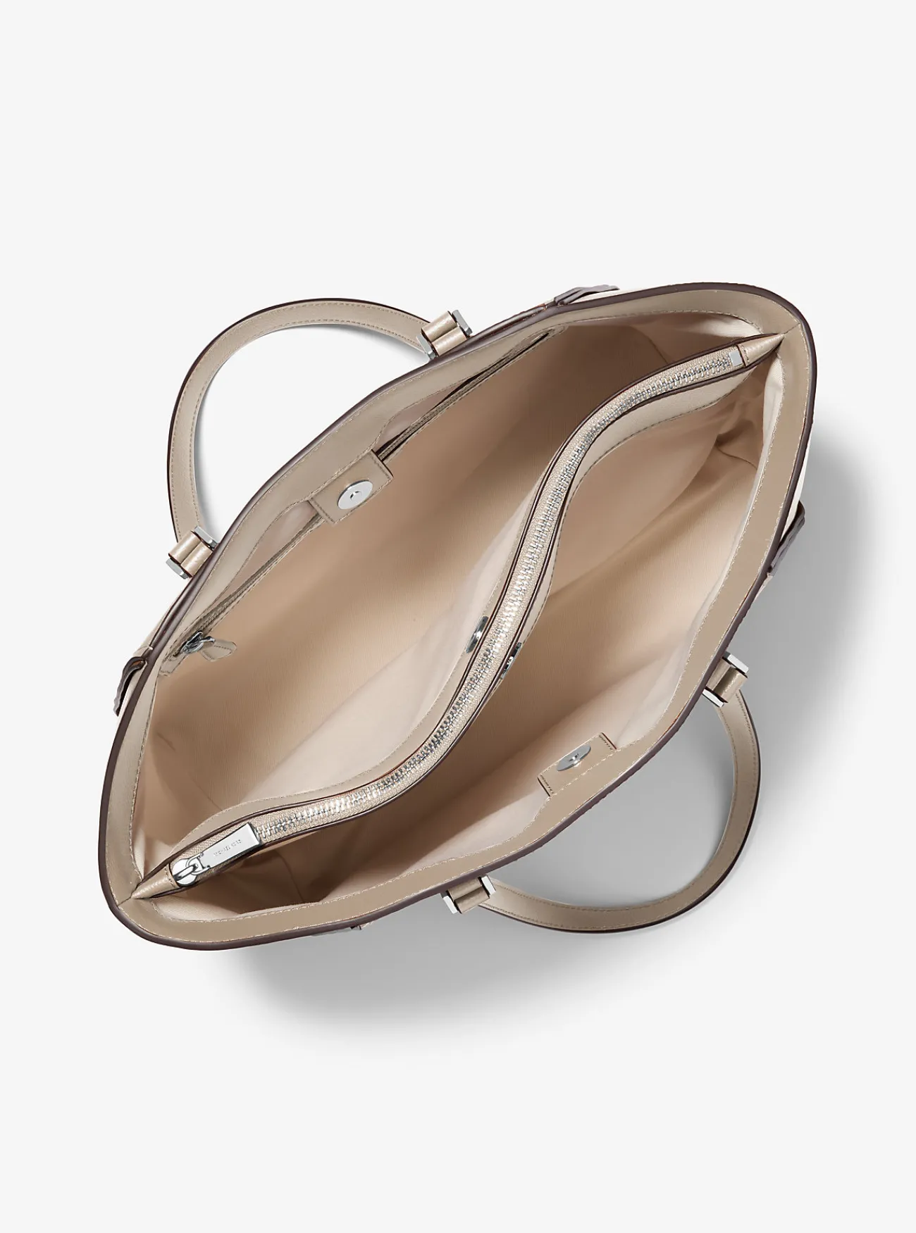 Michael Kors Draagtas Taryn van leer, groot LICHTZAND New
