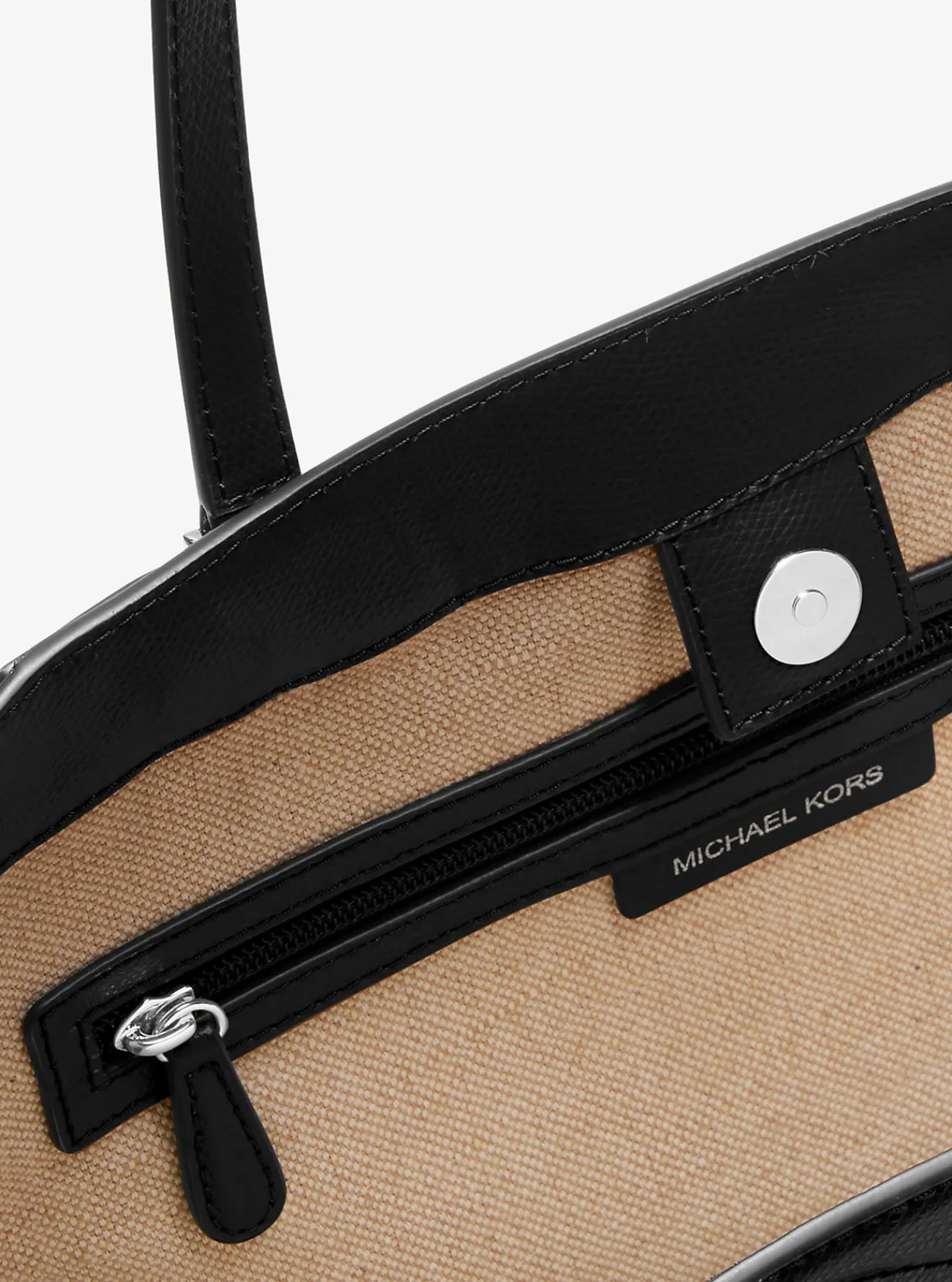 Michael Kors Draagtas Taryn van leer, groot ZWART Outlet