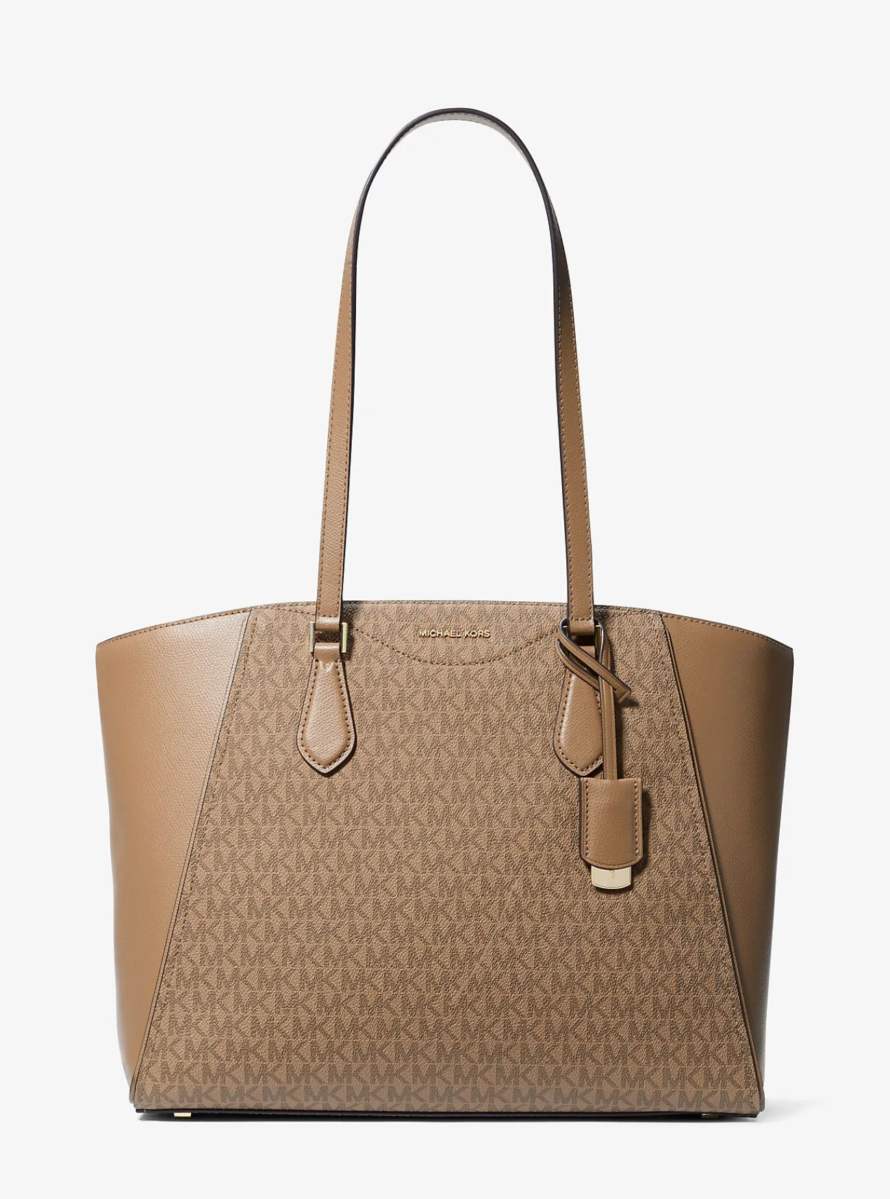 Michael Kors Draagtas Taryn van leer met kenmerkend logo, groot KAF Sale