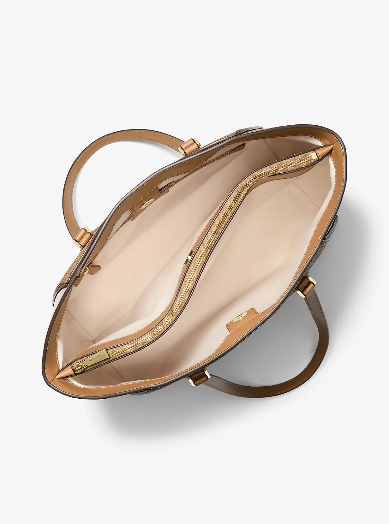 Michael Kors Draagtas Taryn van leer met kenmerkend logo, groot KAF Sale