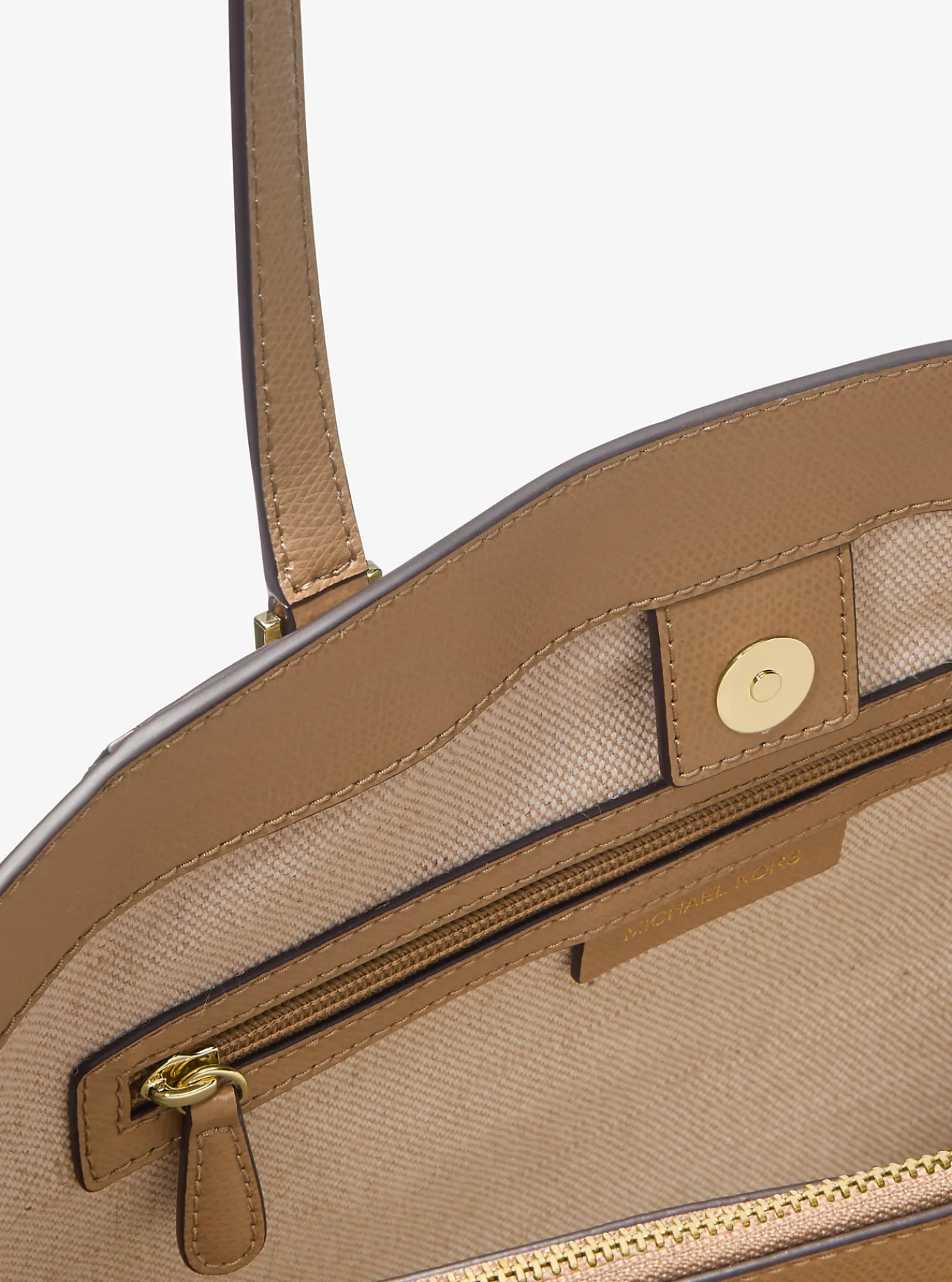 Michael Kors Draagtas Taryn van leer met kenmerkend logo, groot KAF Sale