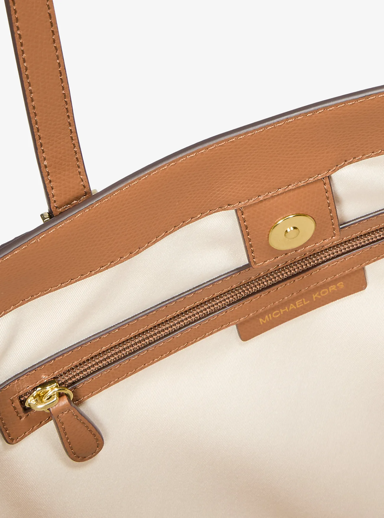 Michael Kors Draagtas Taryn van leer met kenmerkend logo, groot Discount