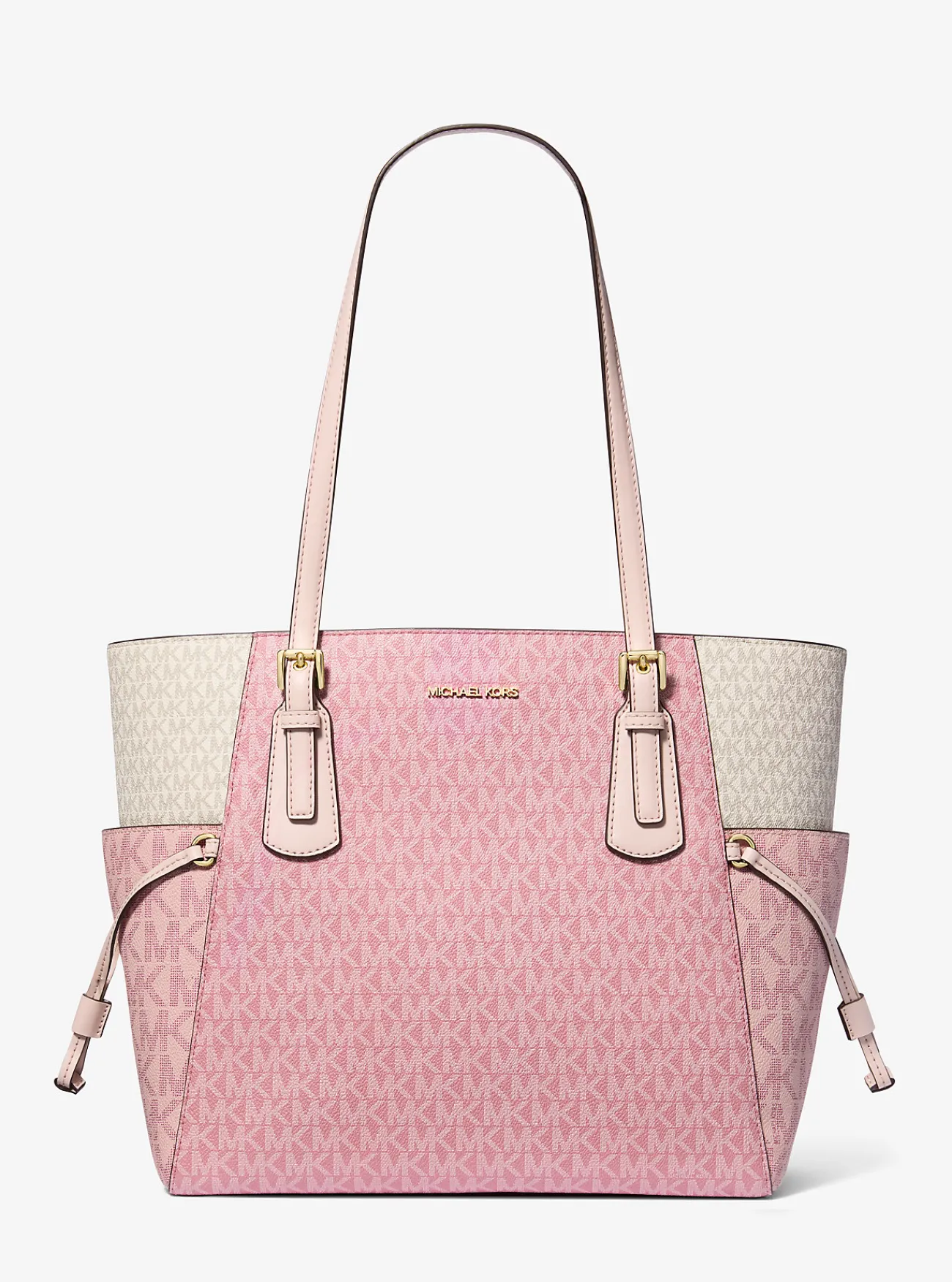 Michael Kors Draagtas Voyager met kleurvlakken en kenmerkend logo, groot POEDERROZEMULTI Fashion