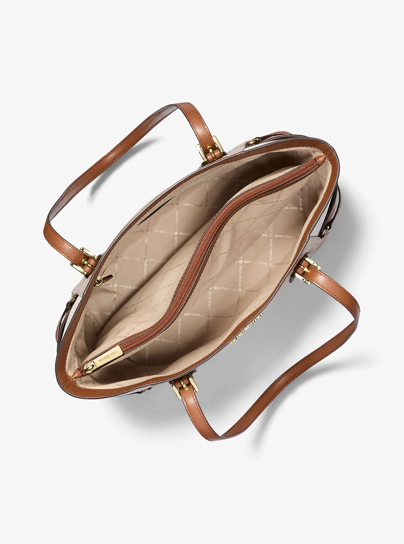 Michael Kors Draagtas Voyager met kleurvlakken en kenmerkend logo, groot CAMELMULTI Best