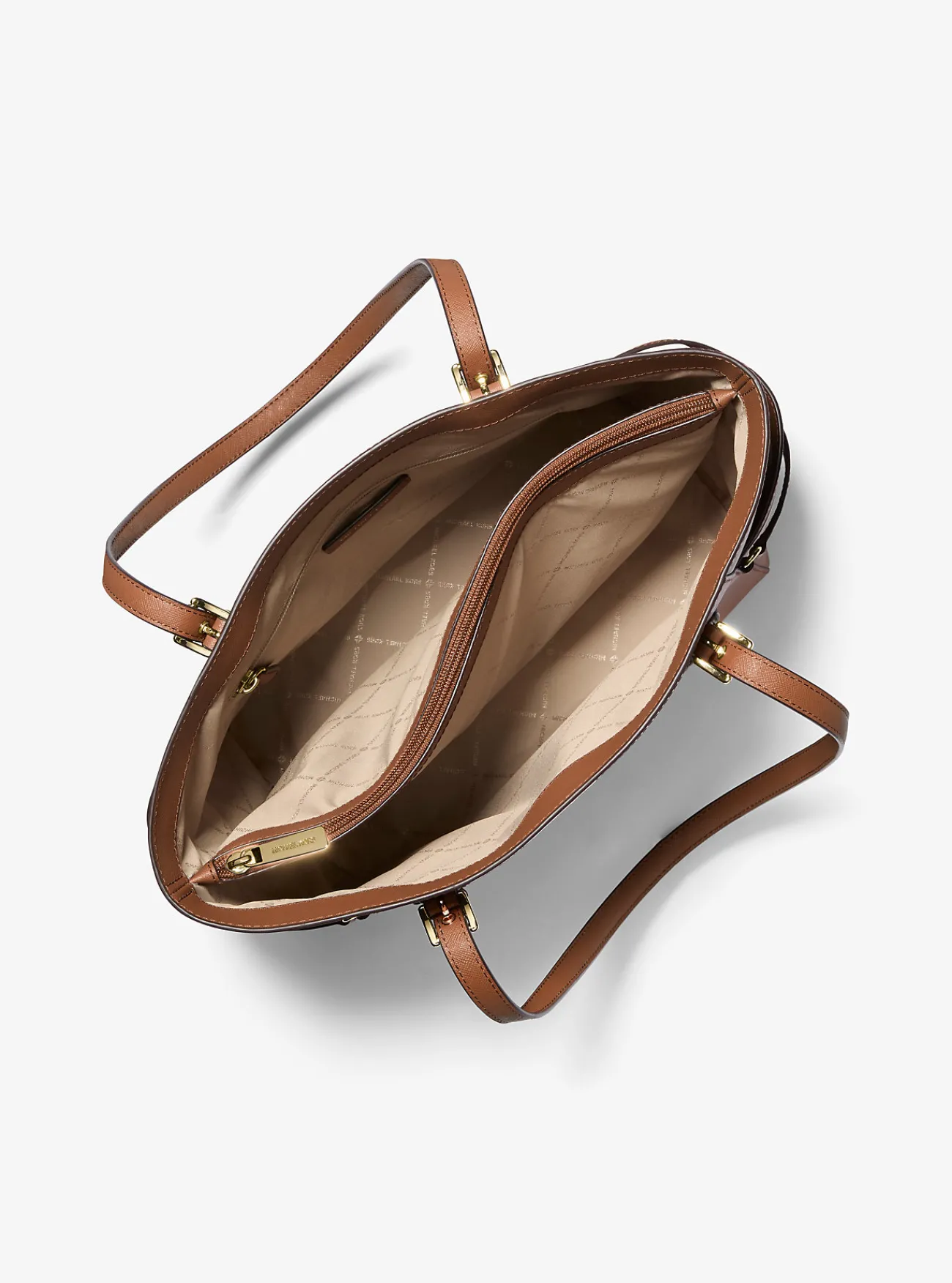 Michael Kors Draagtas Voyager van saffianoleer, groot LUGGAGE Discount
