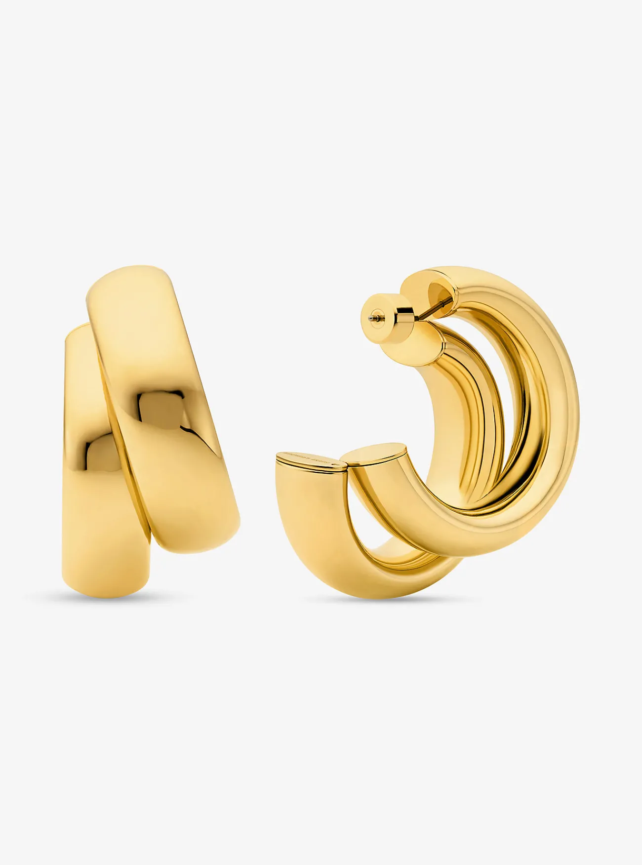 Michael Kors Dubbele oorringen van messing met plating met edelmetaal, groot GOUD Best