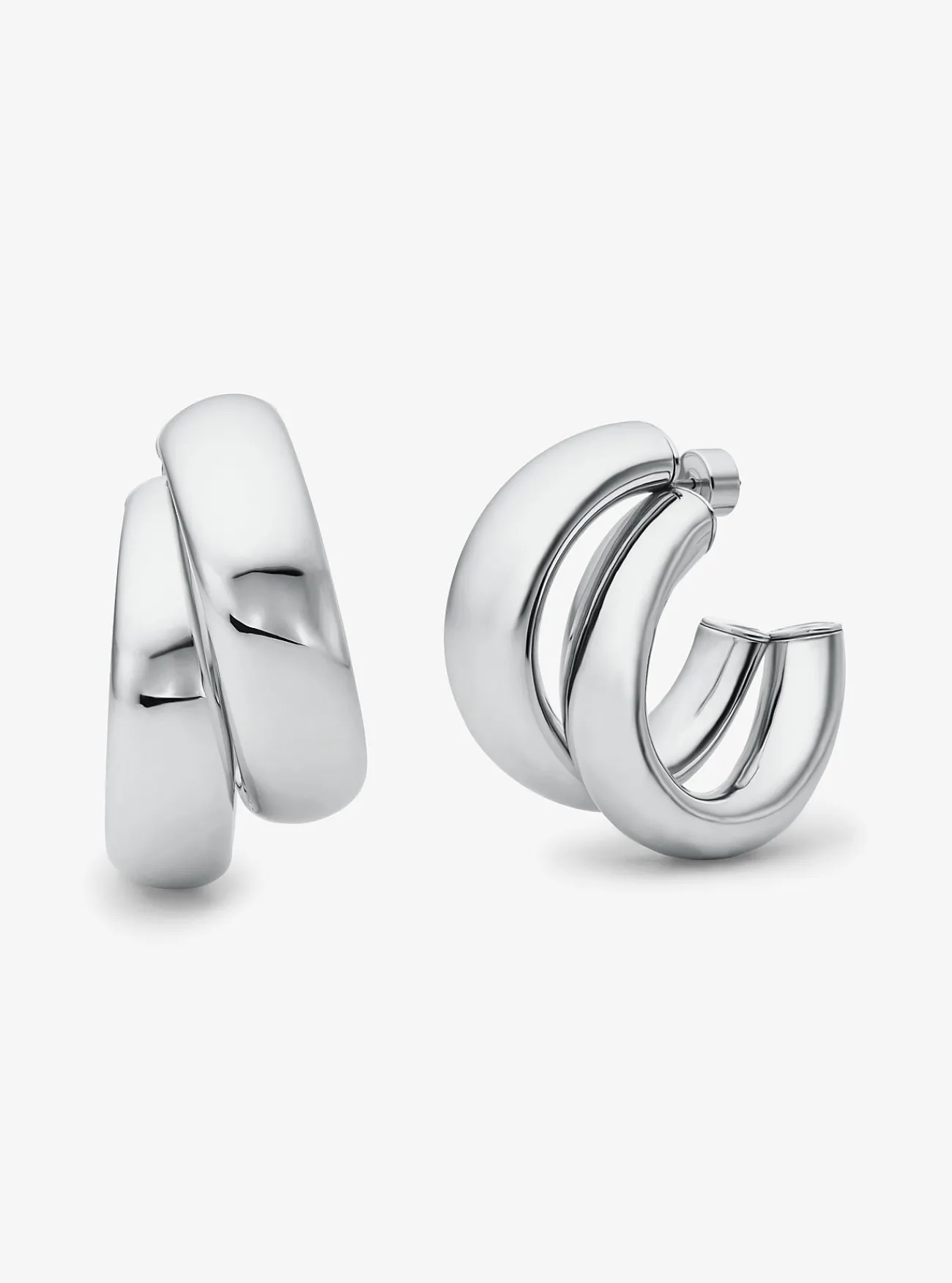 Michael Kors Dubbele oorringen van messing met plating met edelmetaal, groot ZILVER Outlet