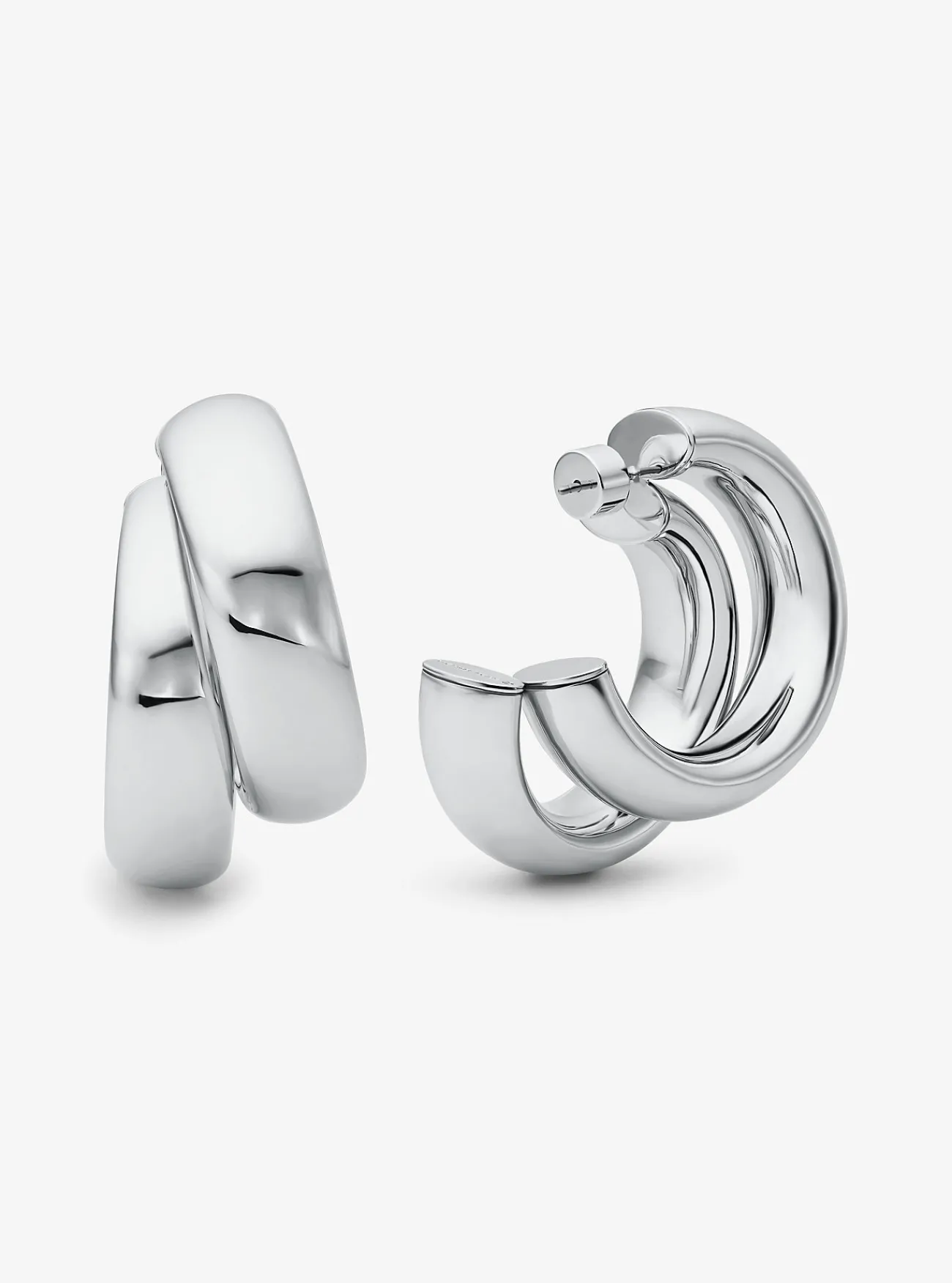 Michael Kors Dubbele oorringen van messing met plating met edelmetaal, groot ZILVER Outlet