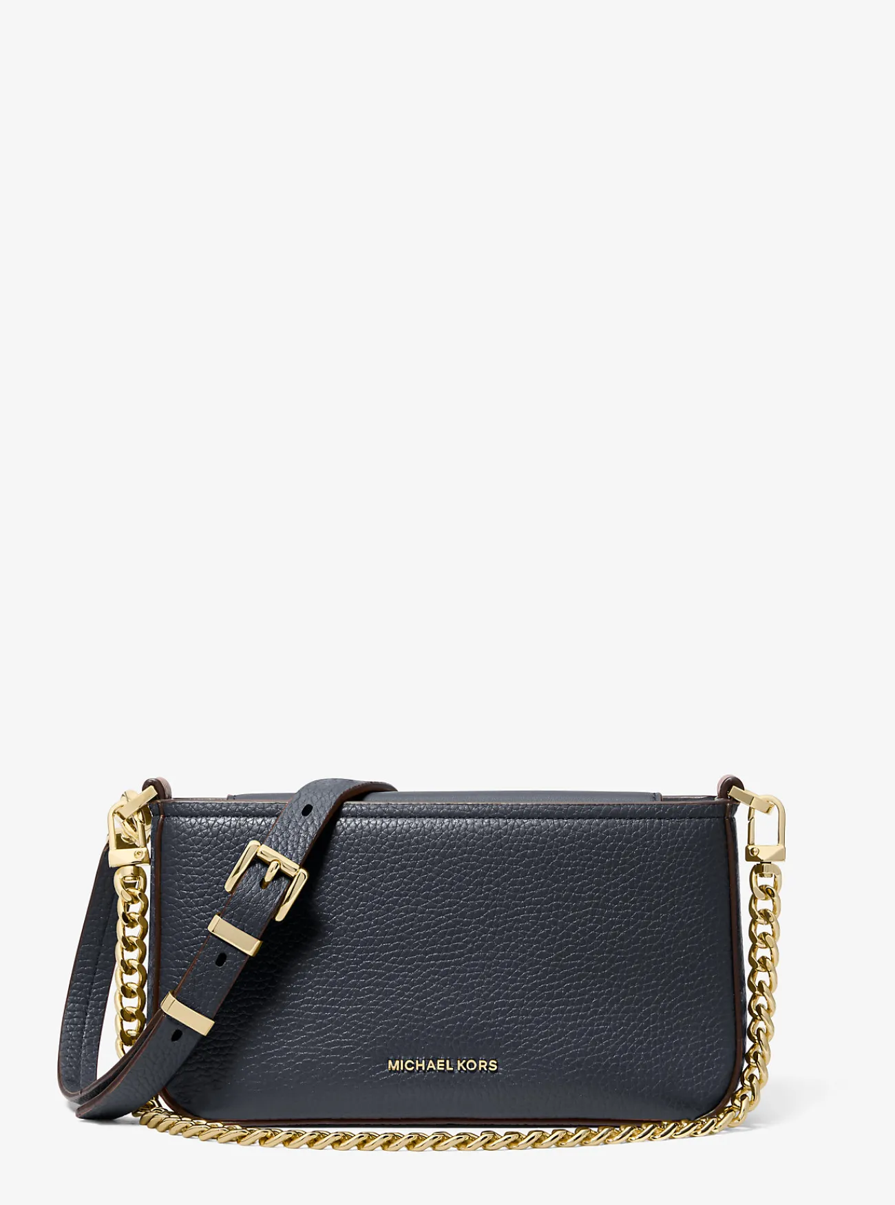 Michael Kors Enveloptas Bryant van getrommeld leer, aanpasbaar en klein MARINEBLAUW Clearance