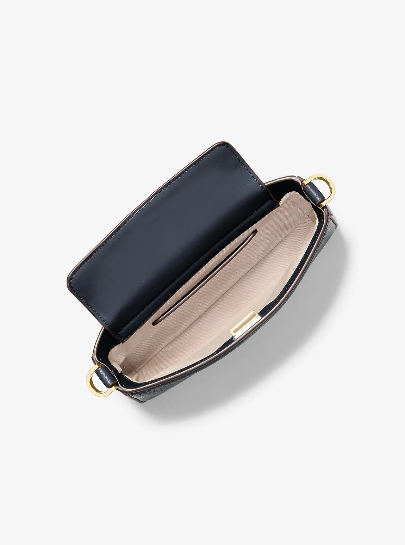 Michael Kors Enveloptas Bryant van getrommeld leer, aanpasbaar en klein MARINEBLAUW Clearance