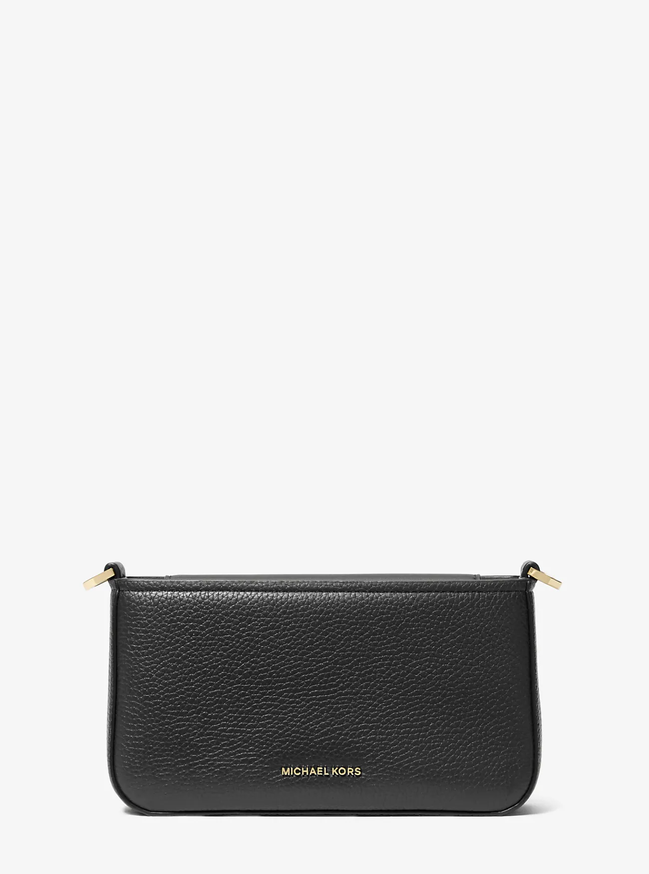 Michael Kors Enveloptas Bryant van getrommeld leer, aanpasbaar en klein ZWART Outlet
