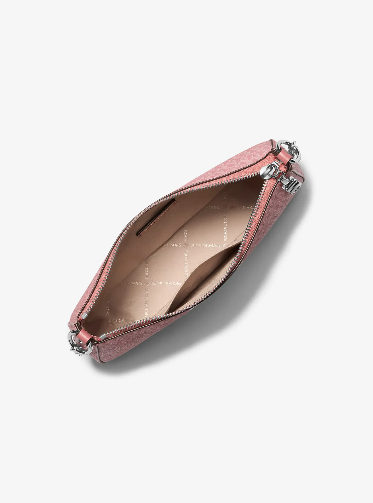 Michael Kors Enveloptas Empire met strepen, kenmerkend logo en schakels, middelgroot ROZE Hot