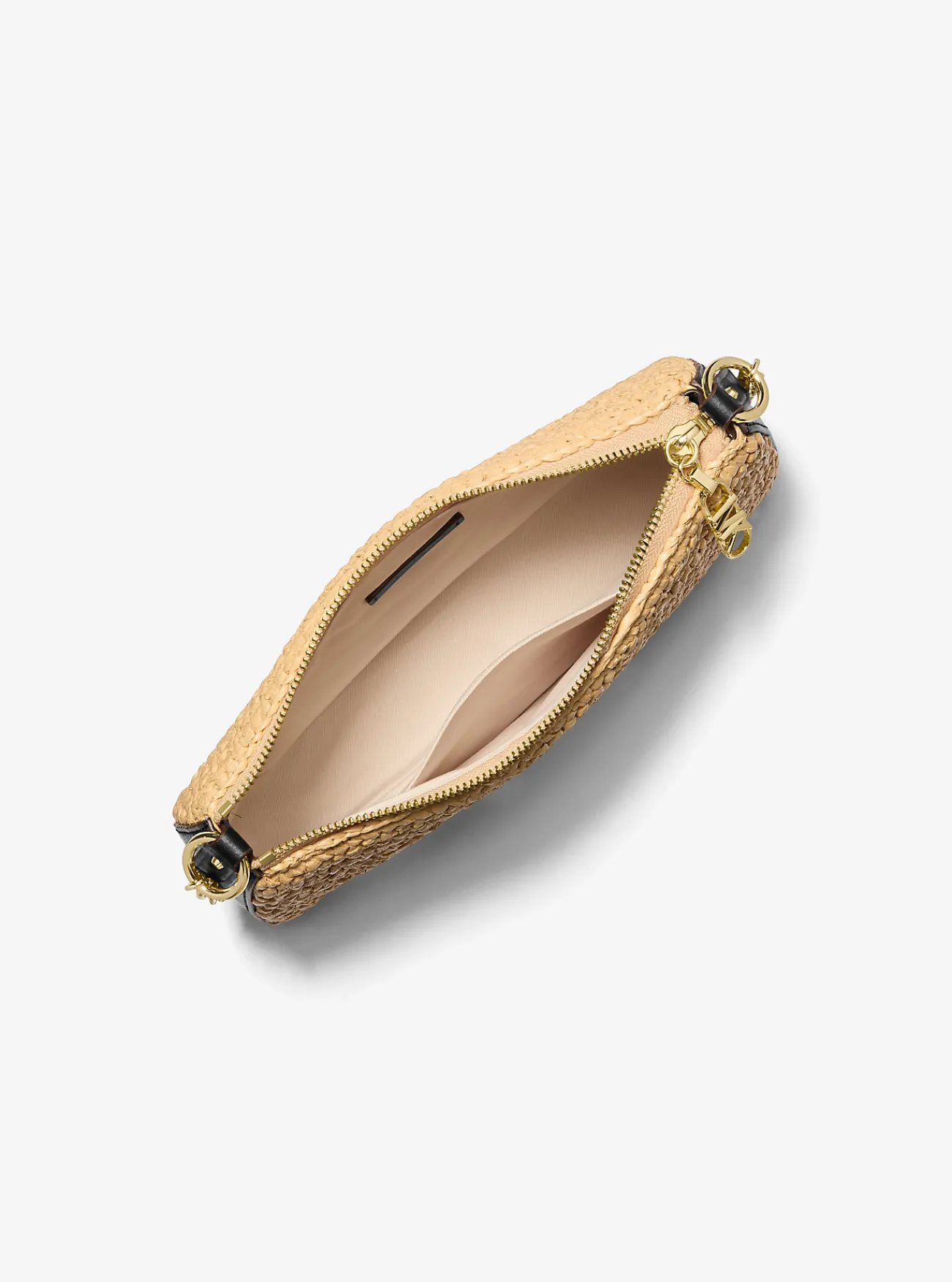 Michael Kors Enveloptas Empire van handgehaakt stro met schakels, middelgroot Discount