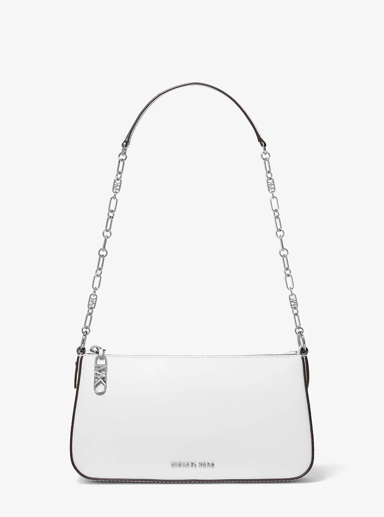 Michael Kors Enveloptas Empire van leer met schakels, middelgroot OPTISCHWIT New