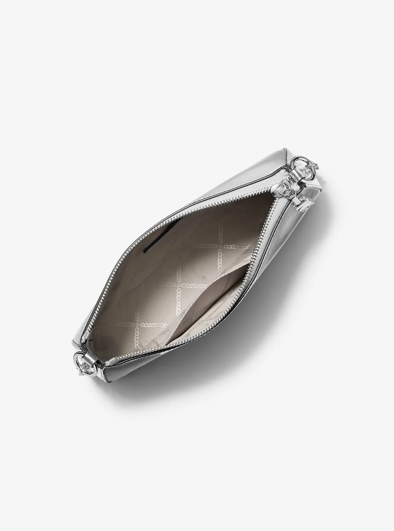 Michael Kors Enveloptas Empire van metallic leer, middelgroot ZILVER Fashion