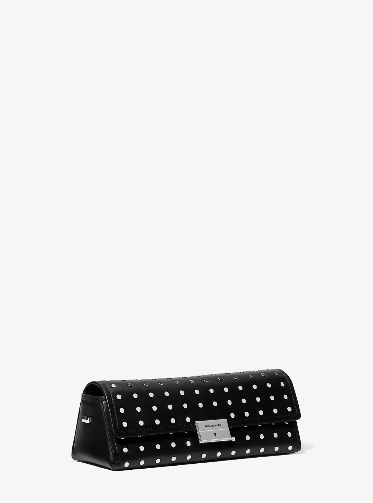 Michael Kors Enveloptas Ludlow van leer met studs, aanpasbaar en klein ZWART Sale