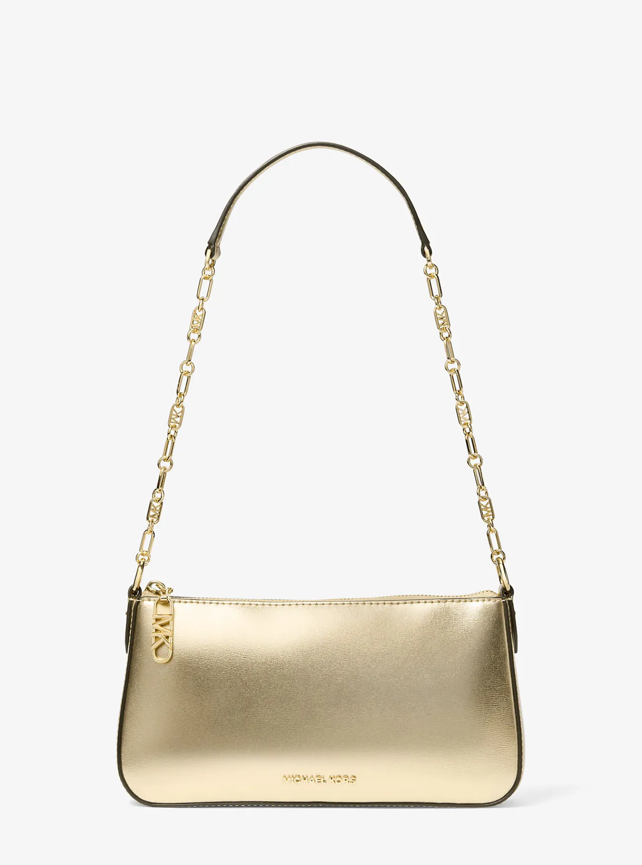 Michael Kors Enveloptas van metallic leer met schakels, middelgroot LICHTGOUD Best
