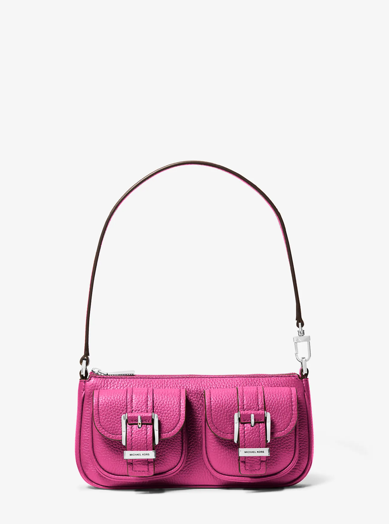 Michael Kors Enveloptas Zoe van getrommeld leer, klein WILDEBES New