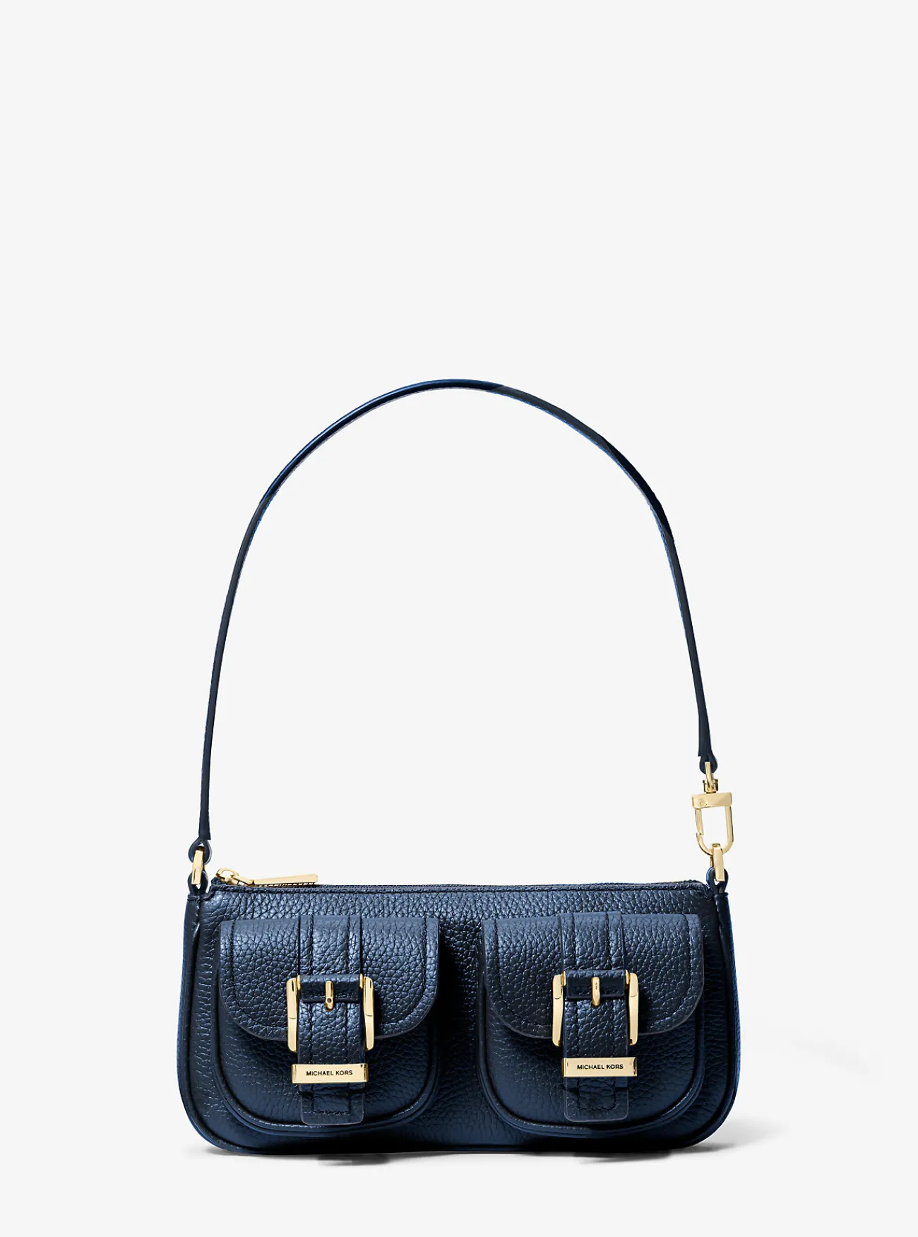 Michael Kors Enveloptas Zoe van getrommeld leer, klein MARINEBLAUW Outlet