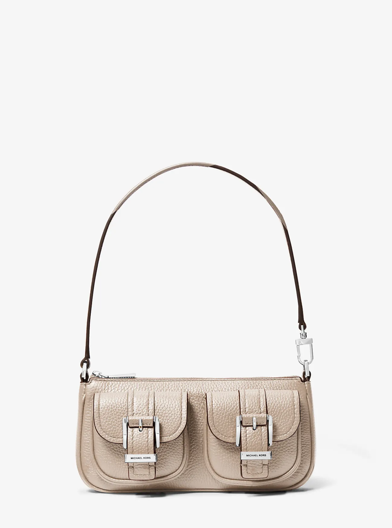 Michael Kors Enveloptas Zoe van getrommeld leer, klein LICHTZAND Online