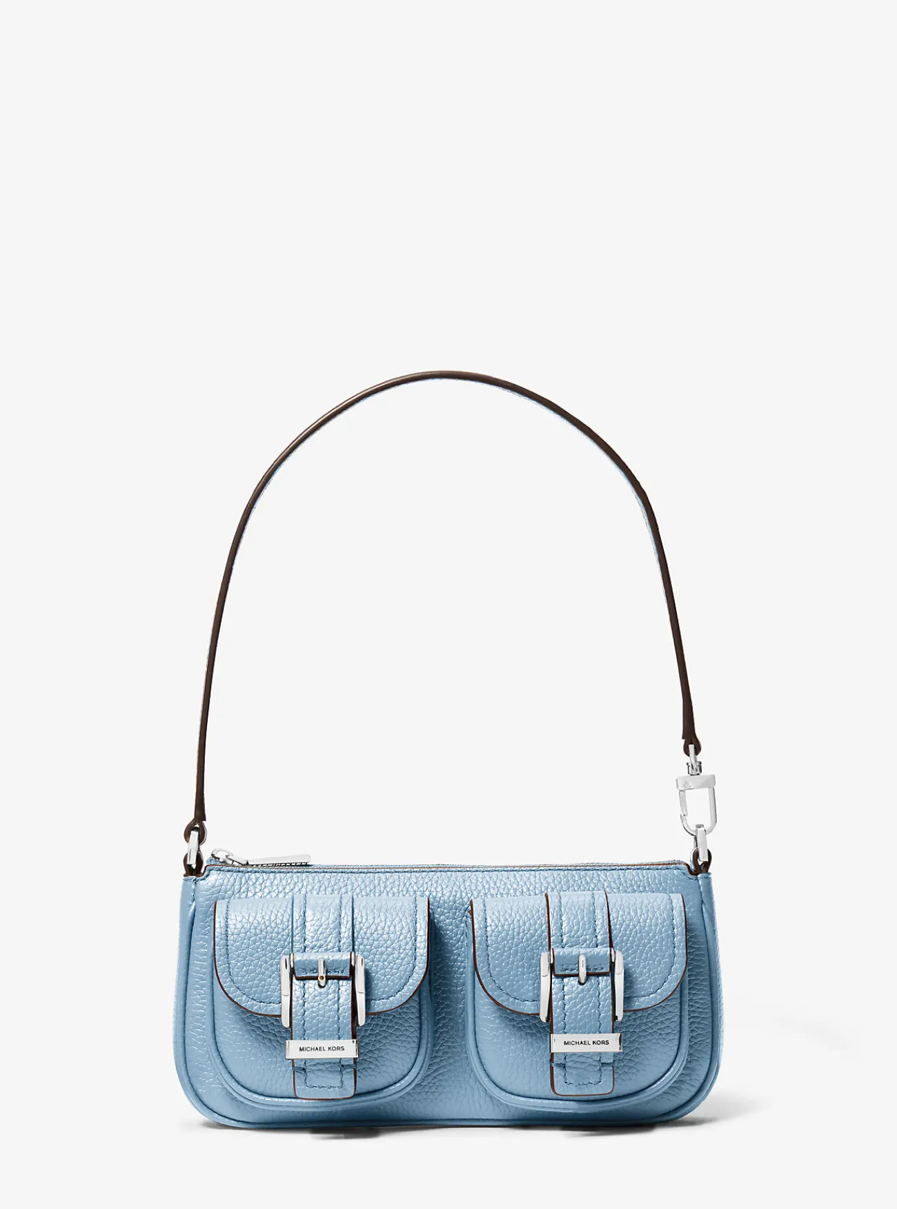 Michael Kors Enveloptas Zoe van getrommeld leer, klein CHAMBRAY Hot