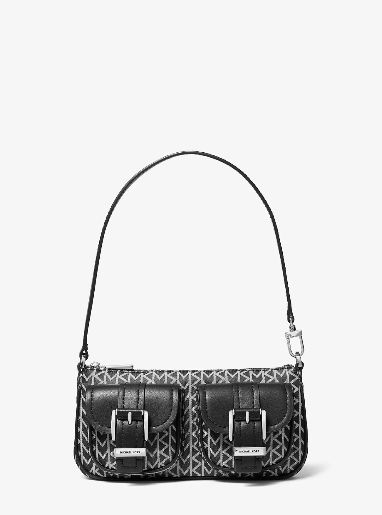 Michael Kors Enveloptas Zoe van MK2000-jacquard met logo, klein ZWART Sale