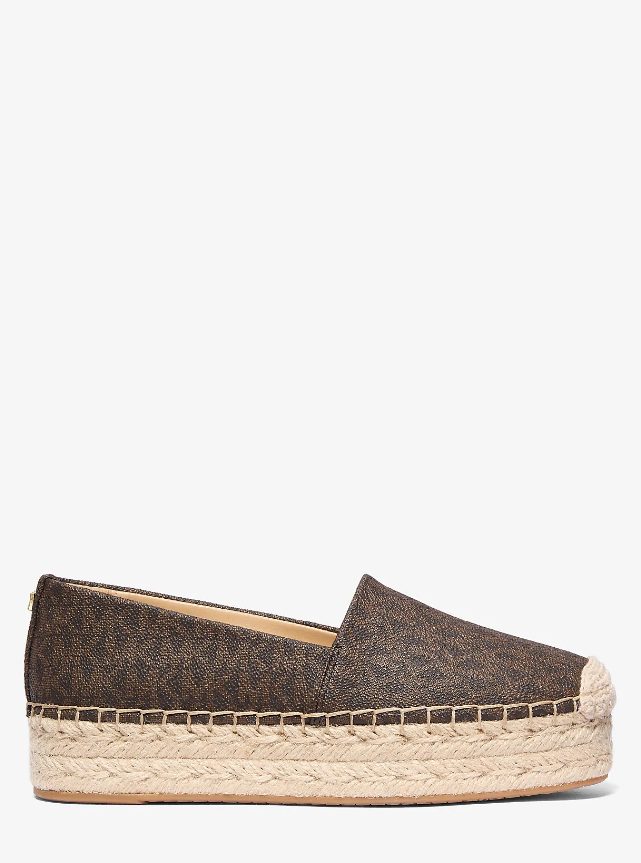 Michael Kors Espadrille Lynn met plateauzool en kenmerkend logo BRUIN Sale