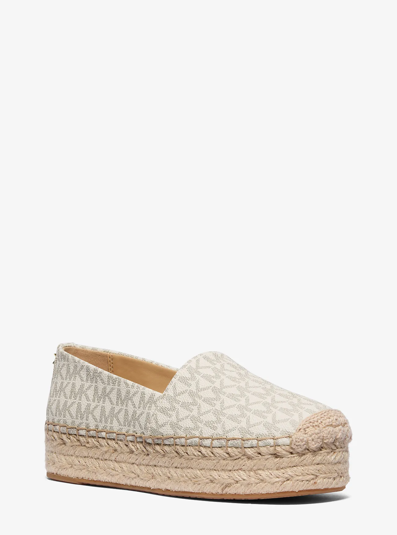 Michael Kors Espadrille Lynn met plateauzool en kenmerkend logo VANILLE New