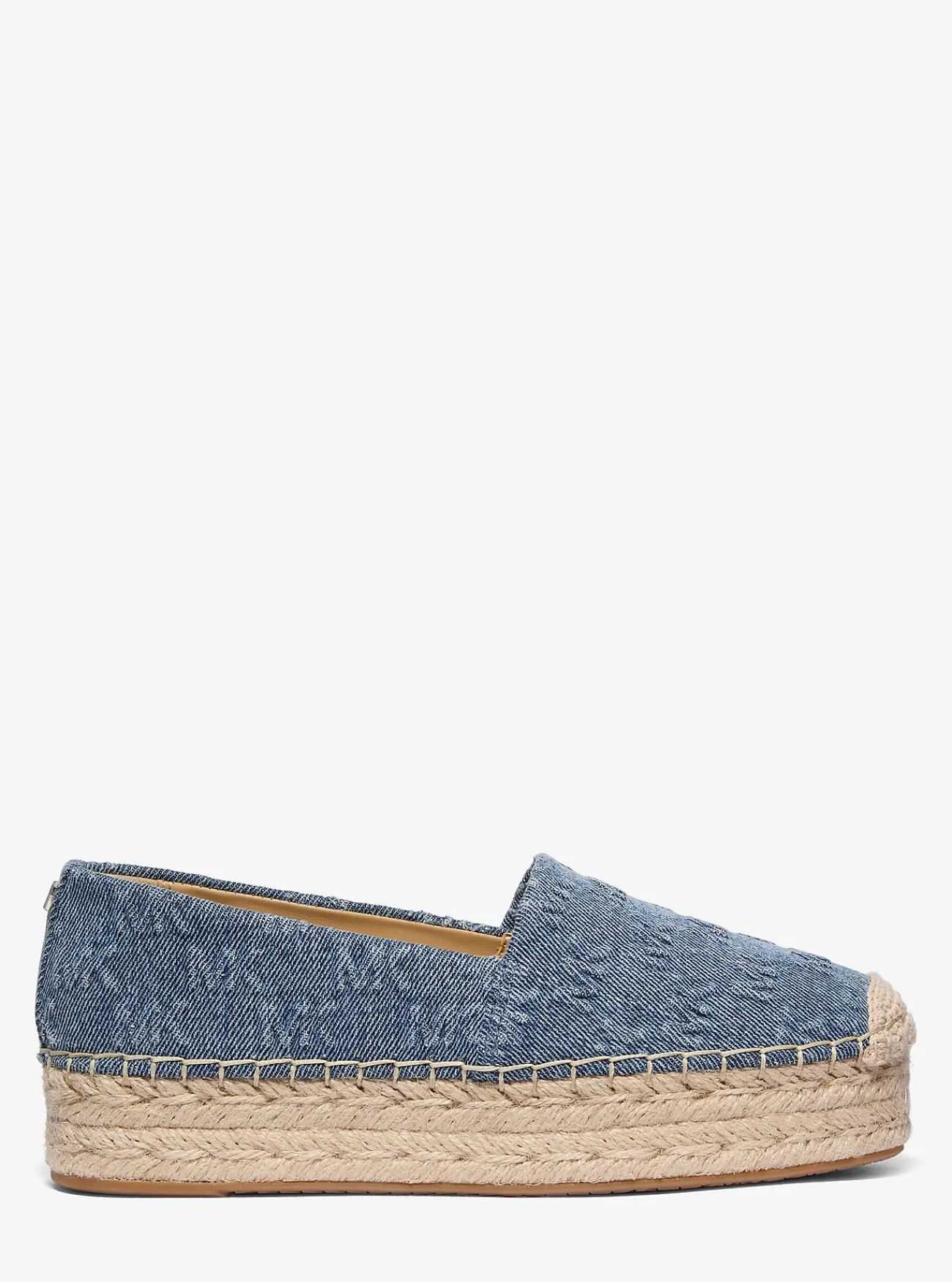 Michael Kors Espadrille Lynn van denim met plateauzool en logo in reli&euml;f UNIONMETWASSING Hot