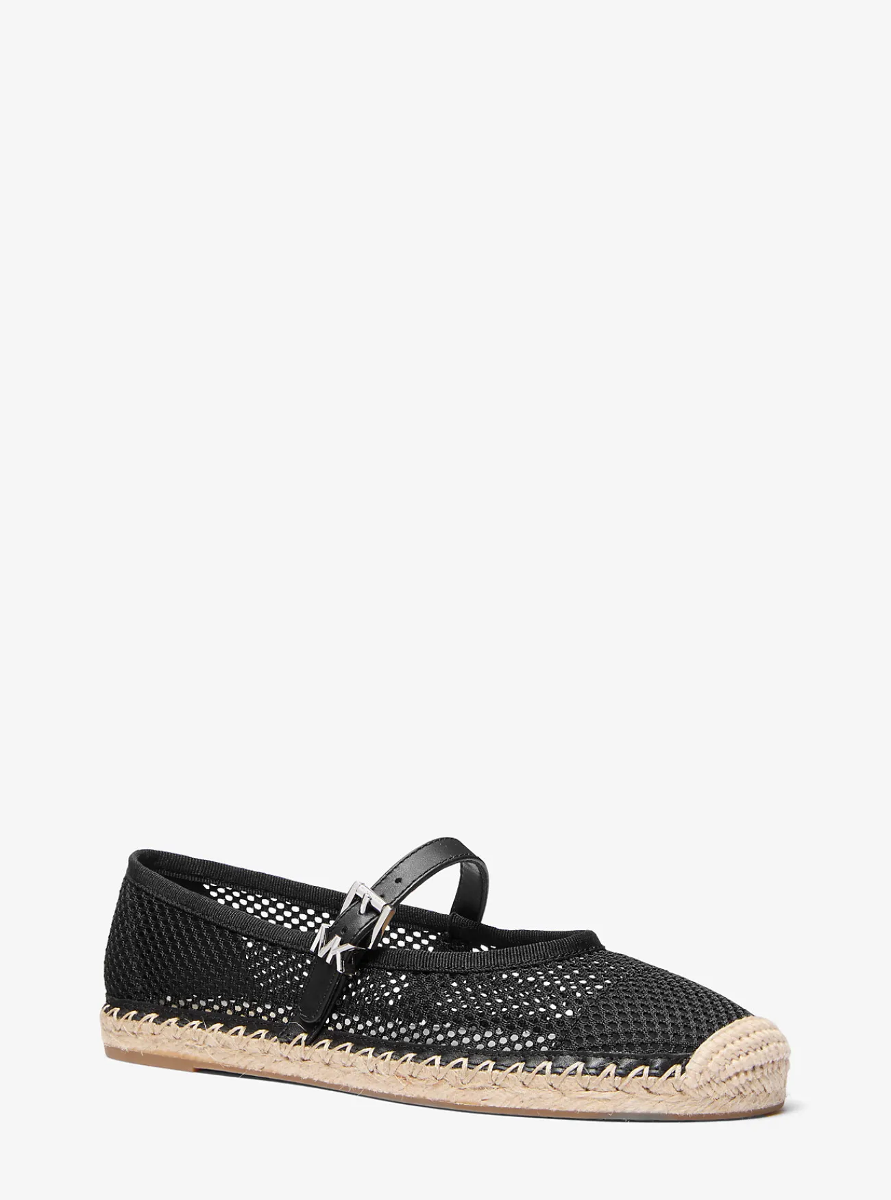 Michael Kors Espadrille Lynn van mesh in ballerinastijl ZWART Discount