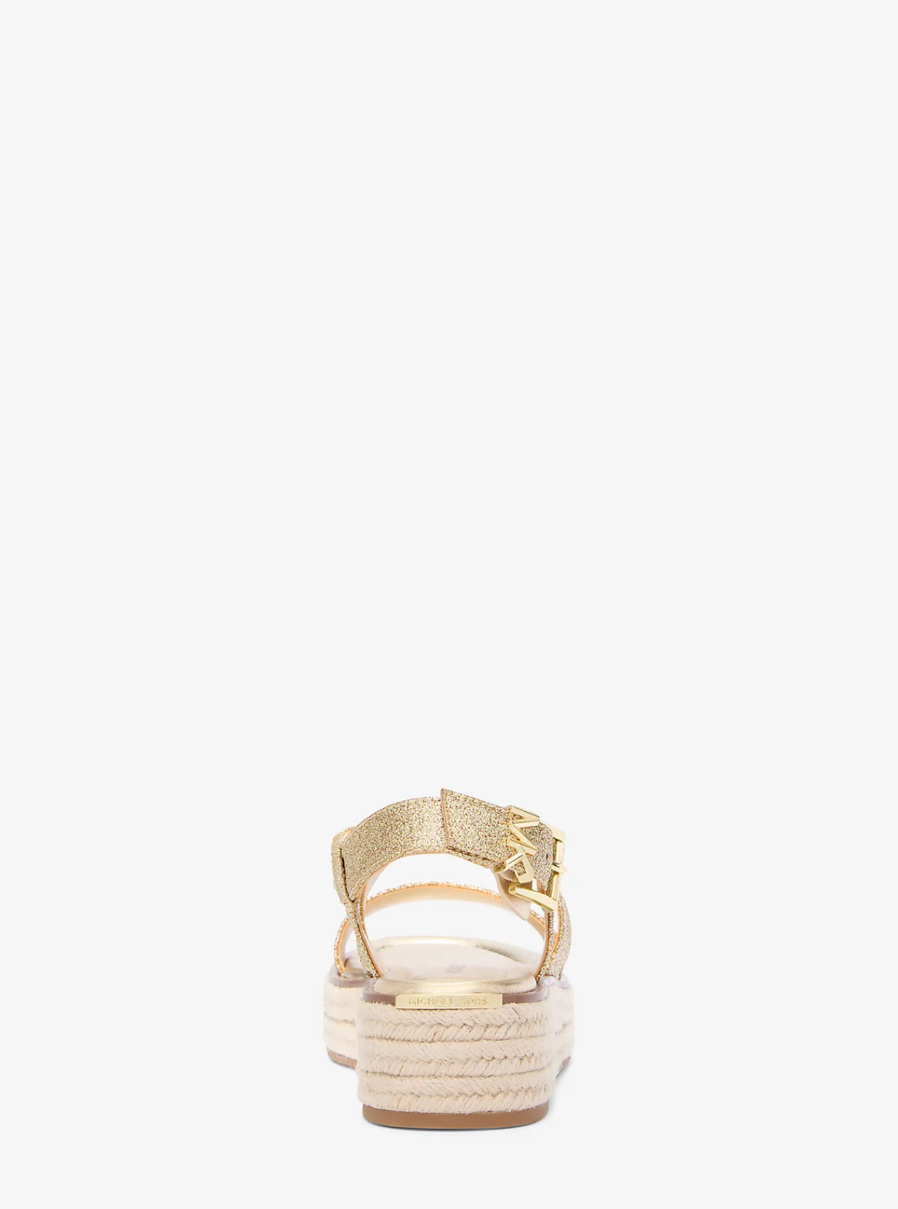 Michael Kors Espadrille-sandaal Lynn van metallic leer met plateauzool LICHTGOUD New