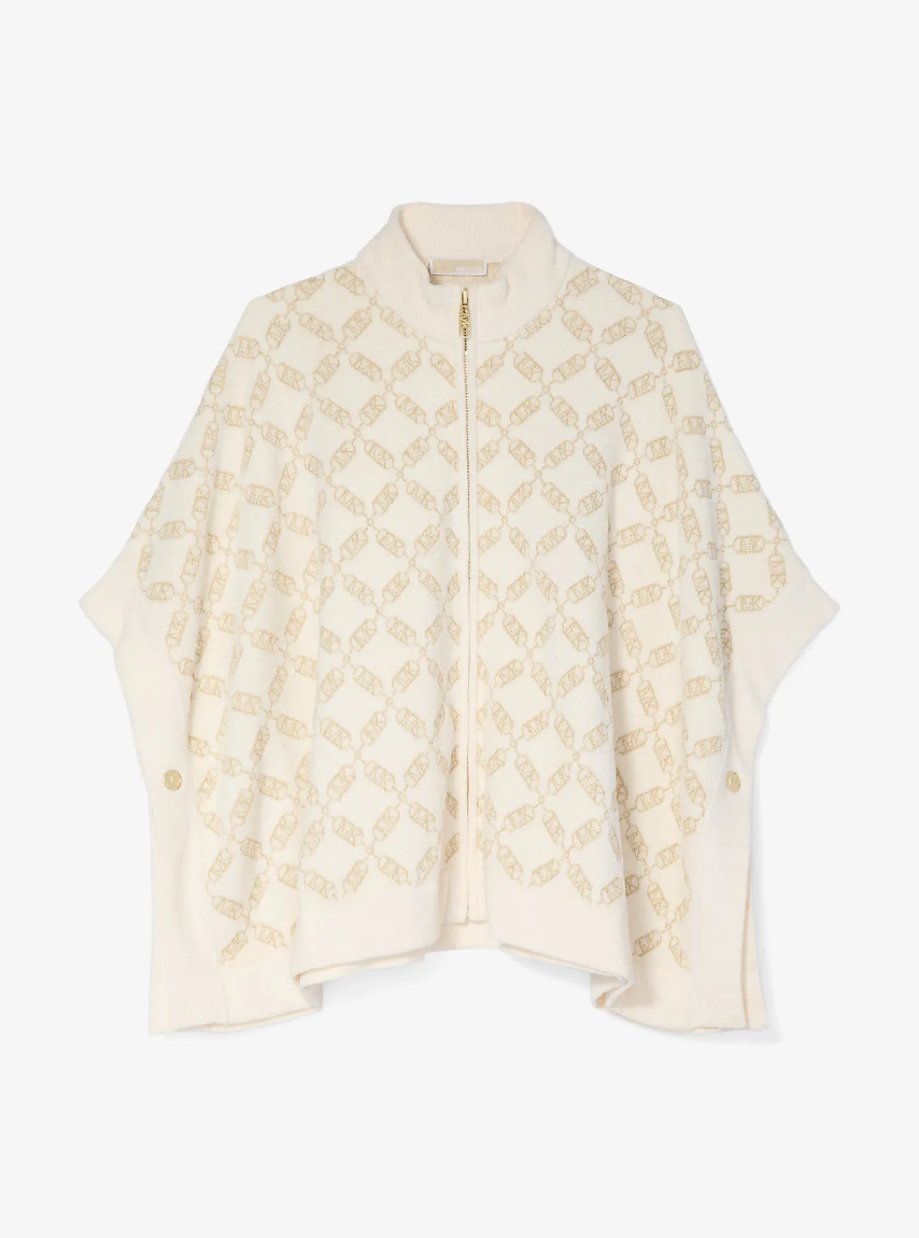 Michael Kors Gebreide cape met diamantvormig patroon met Empire-logo CRÈME Outlet