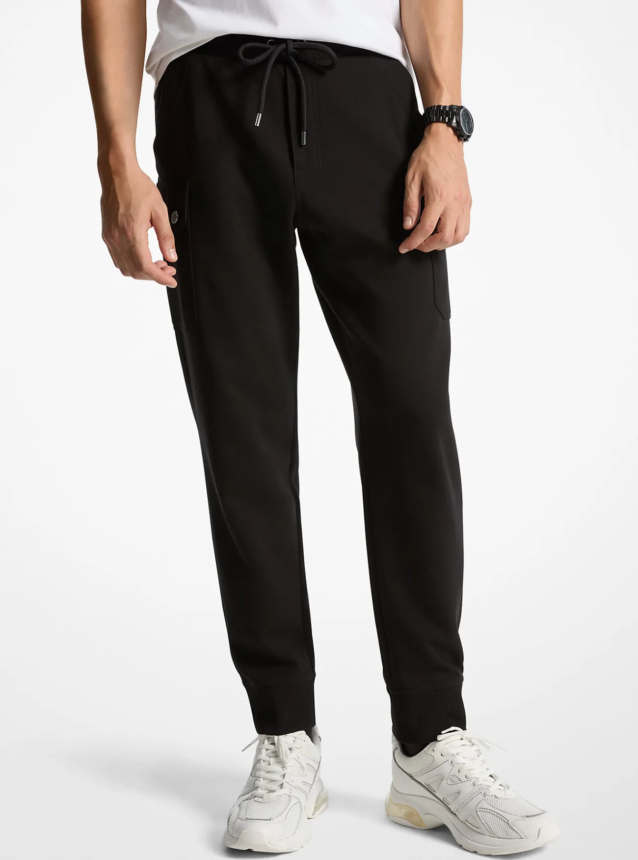 Michael Kors Gebreide joggingbroek met trekkoord ZWART Fashion