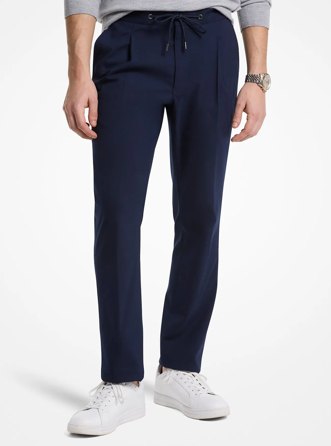 Michael Kors Geweven broek met trekkoord MIDDERNACHTSBLAUW Fashion