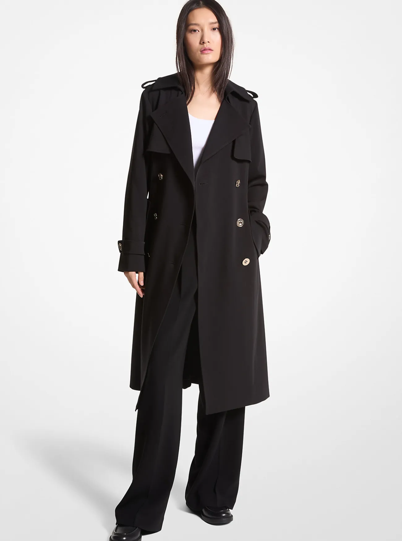 Michael Kors Geweven trenchcoat ZWART Sale