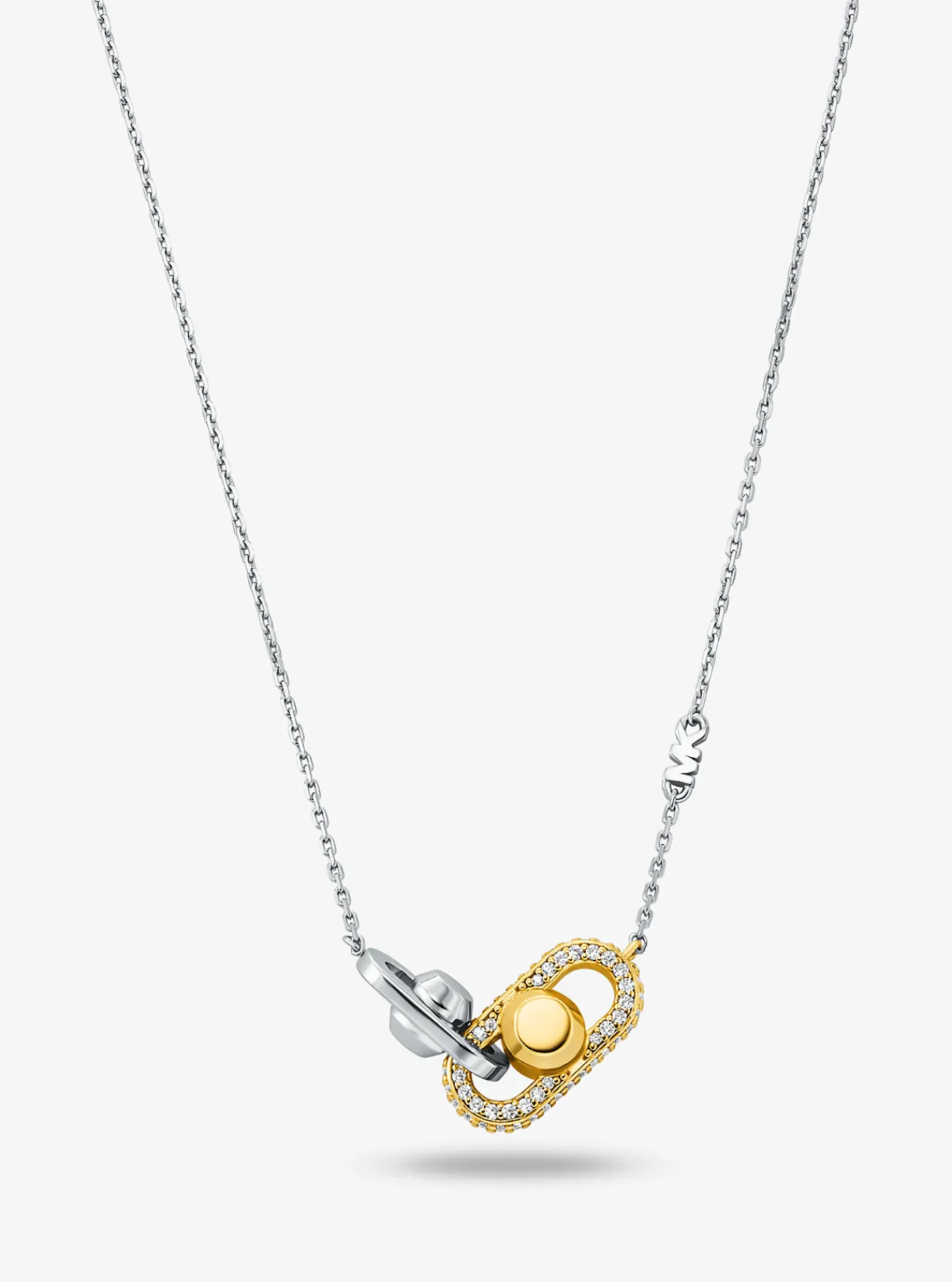 Michael Kors Halsketting Astor van sterlingzilver met plating met edelmetaal en siersteentjes TWEEKLEURIG New
