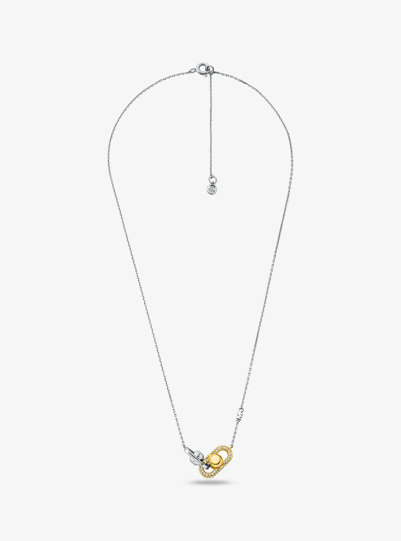 Michael Kors Halsketting Astor van sterlingzilver met plating met edelmetaal en siersteentjes TWEEKLEURIG New
