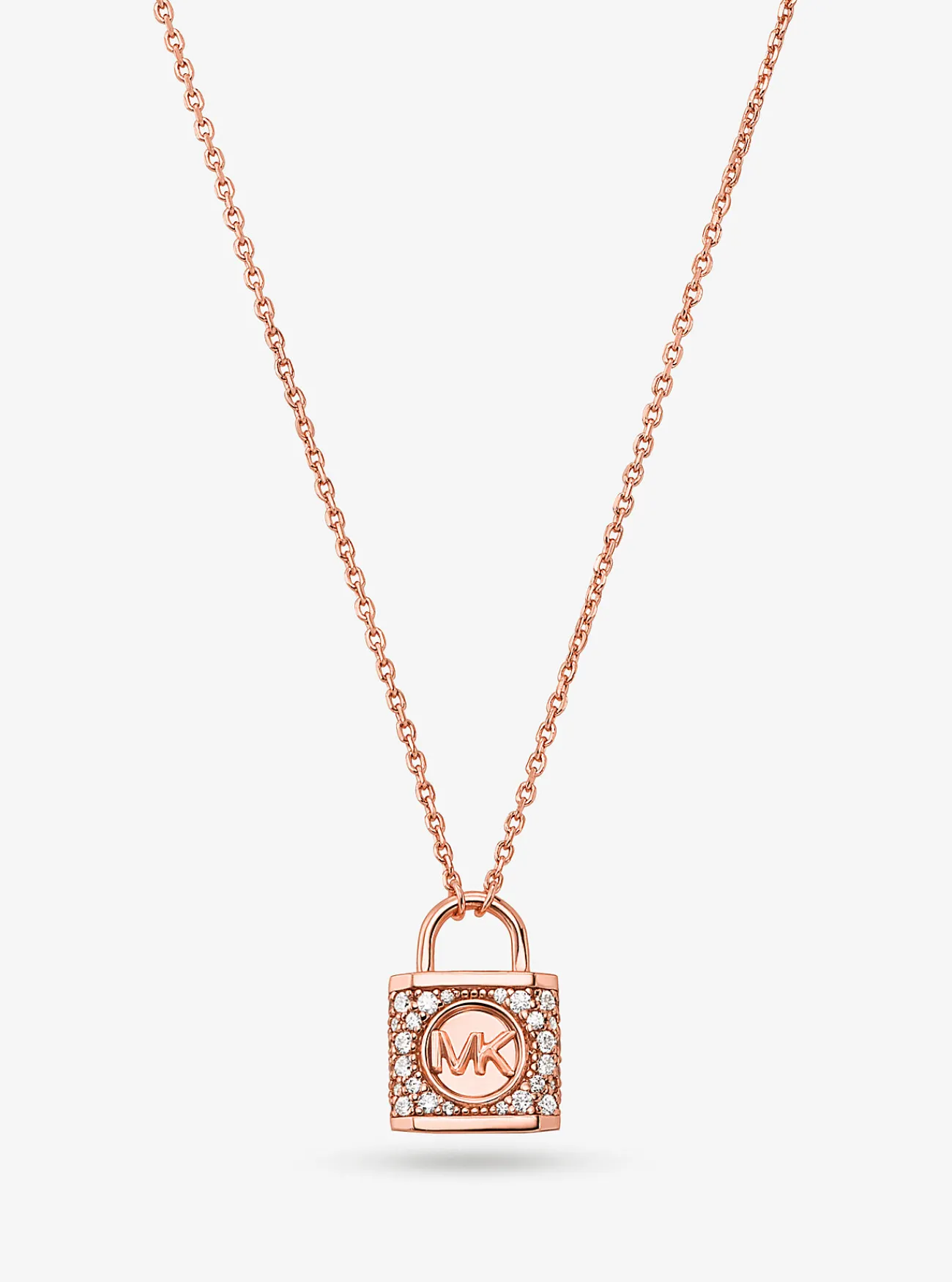 Michael Kors Halsketting van sterlingzilver met plating met edelmetaal, siersteentjes en slotje ROS&Eacute;GOUD Discount