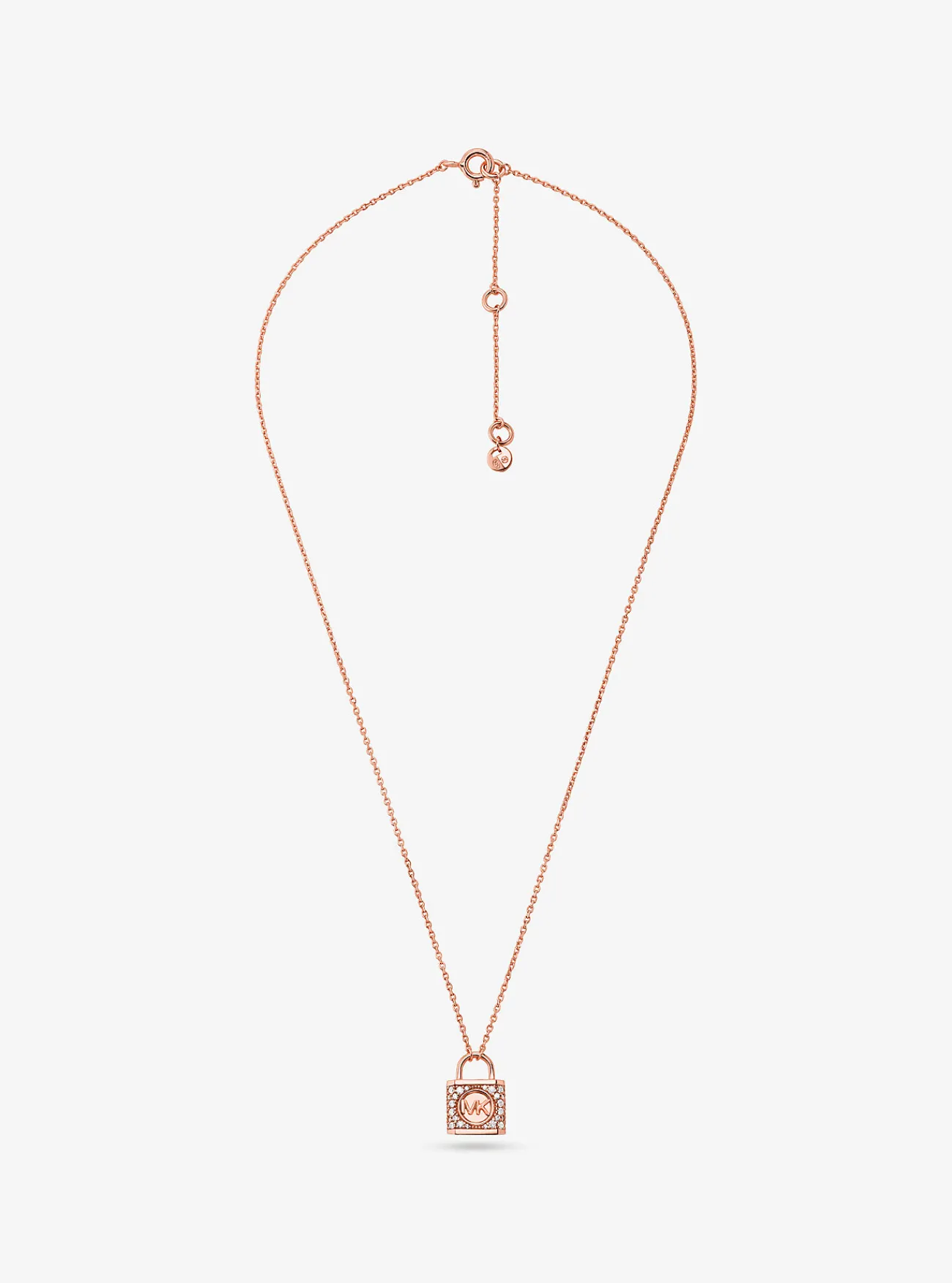 Michael Kors Halsketting van sterlingzilver met plating met edelmetaal, siersteentjes en slotje ROS&Eacute;GOUD Discount
